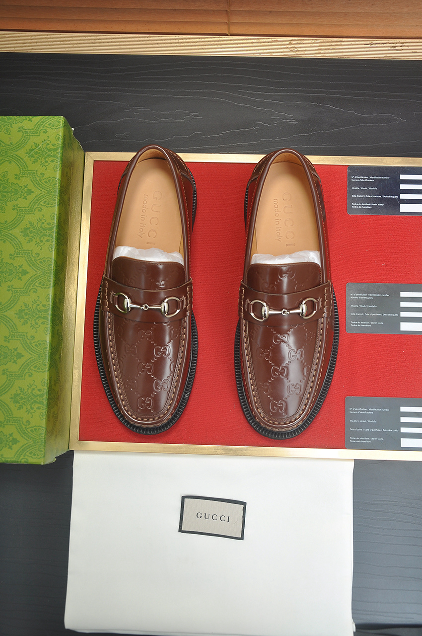 Gucci men's leather shoes-25