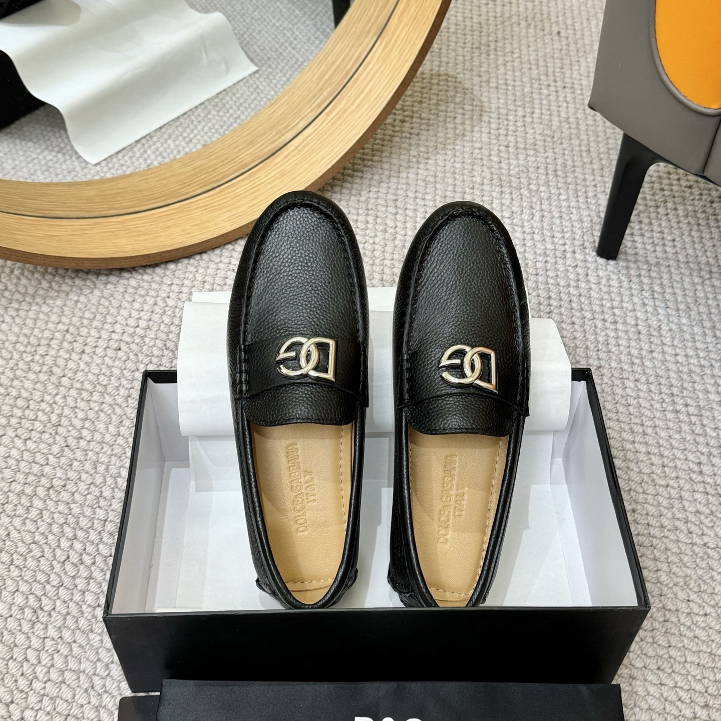 D&G men's leather shoes-87