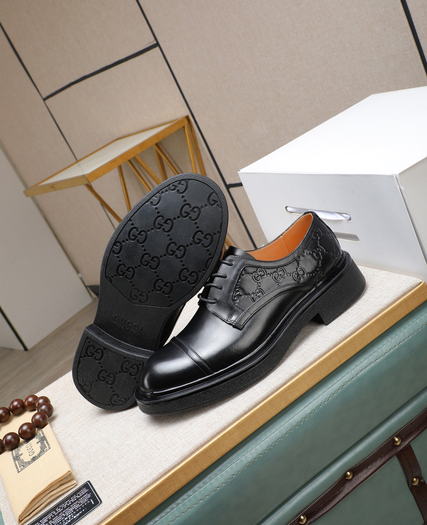 Gucci men's leather shoes-54