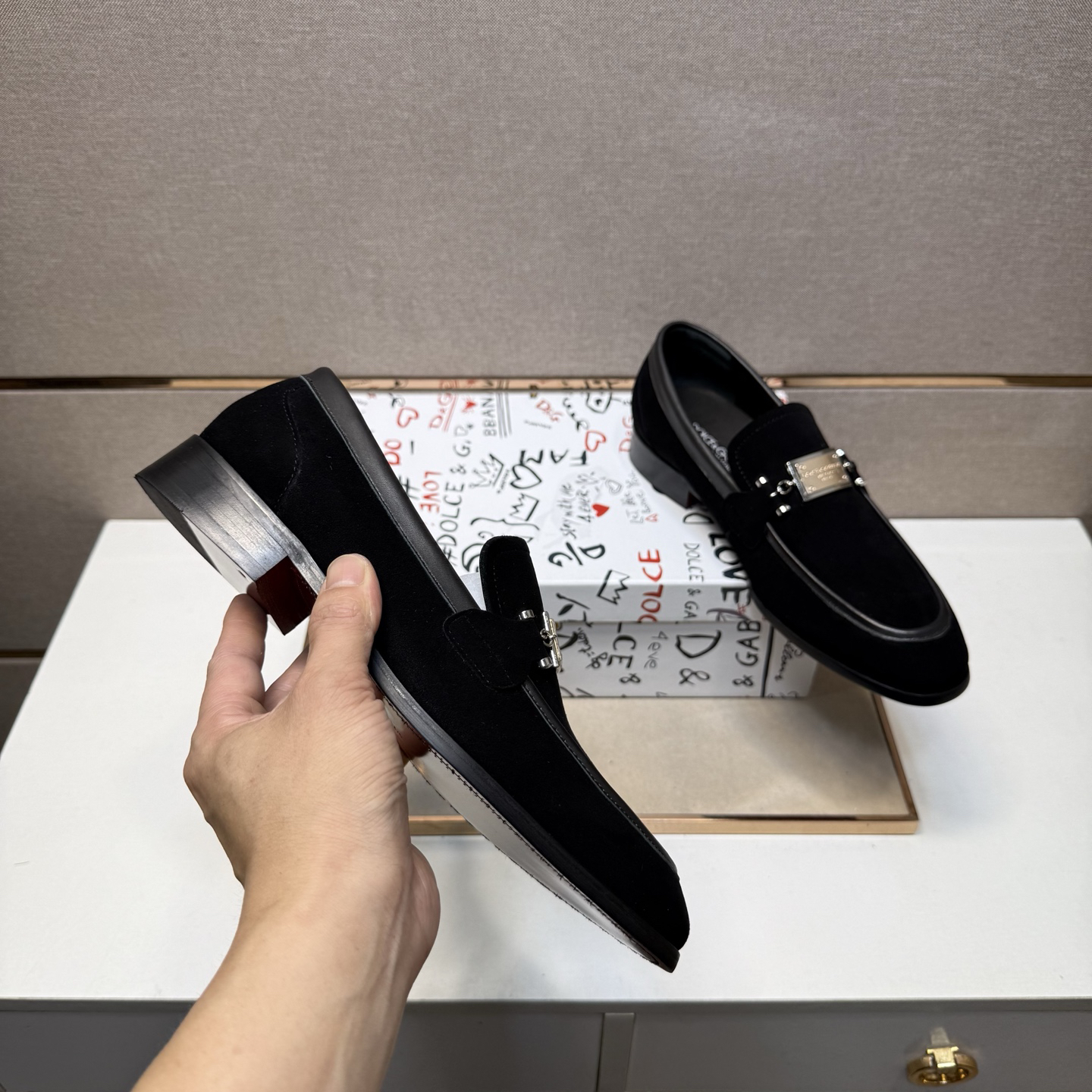 D&G men's leather shoes-95