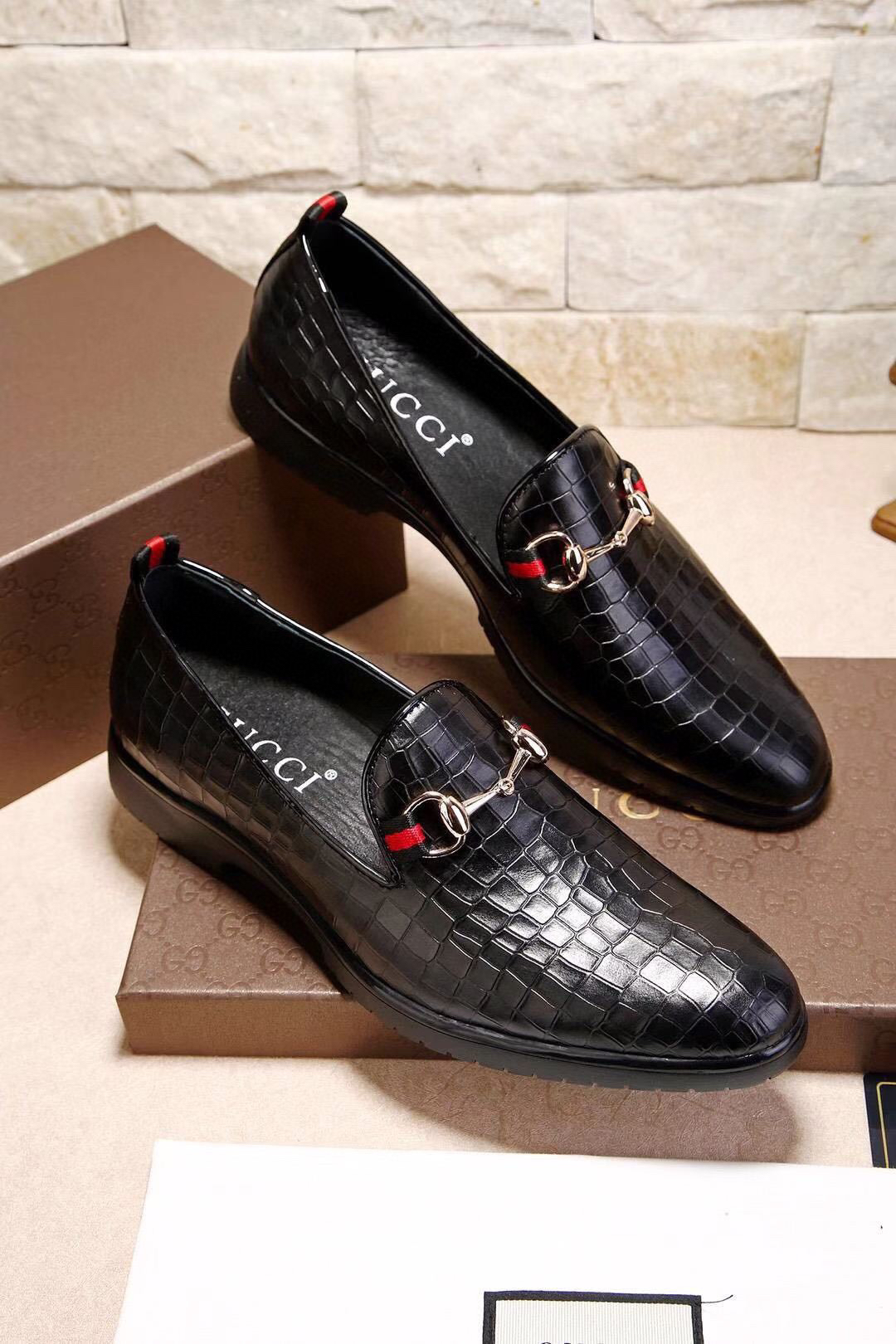 Gucci men's leather shoes-51