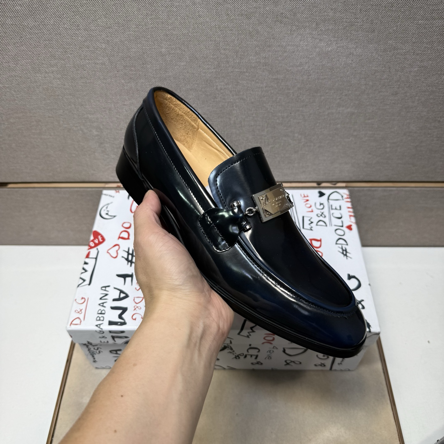 D&G men's leather shoes-91