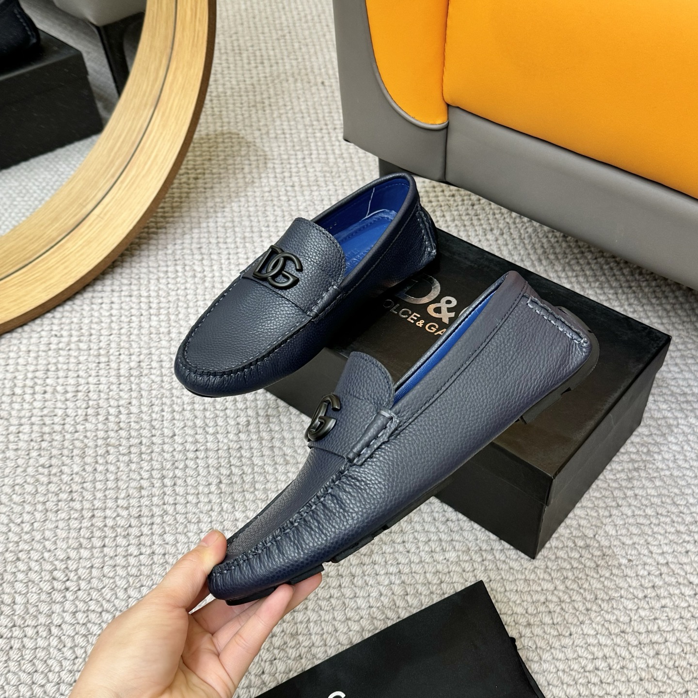 D&G men's leather shoes-78