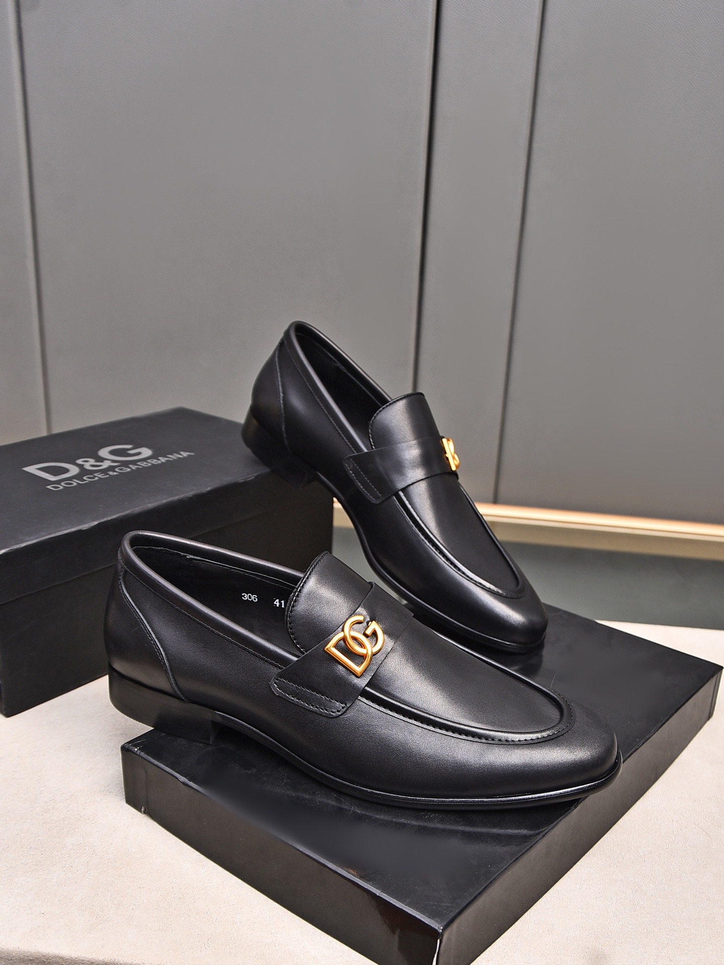 D&G men's leather shoes-65