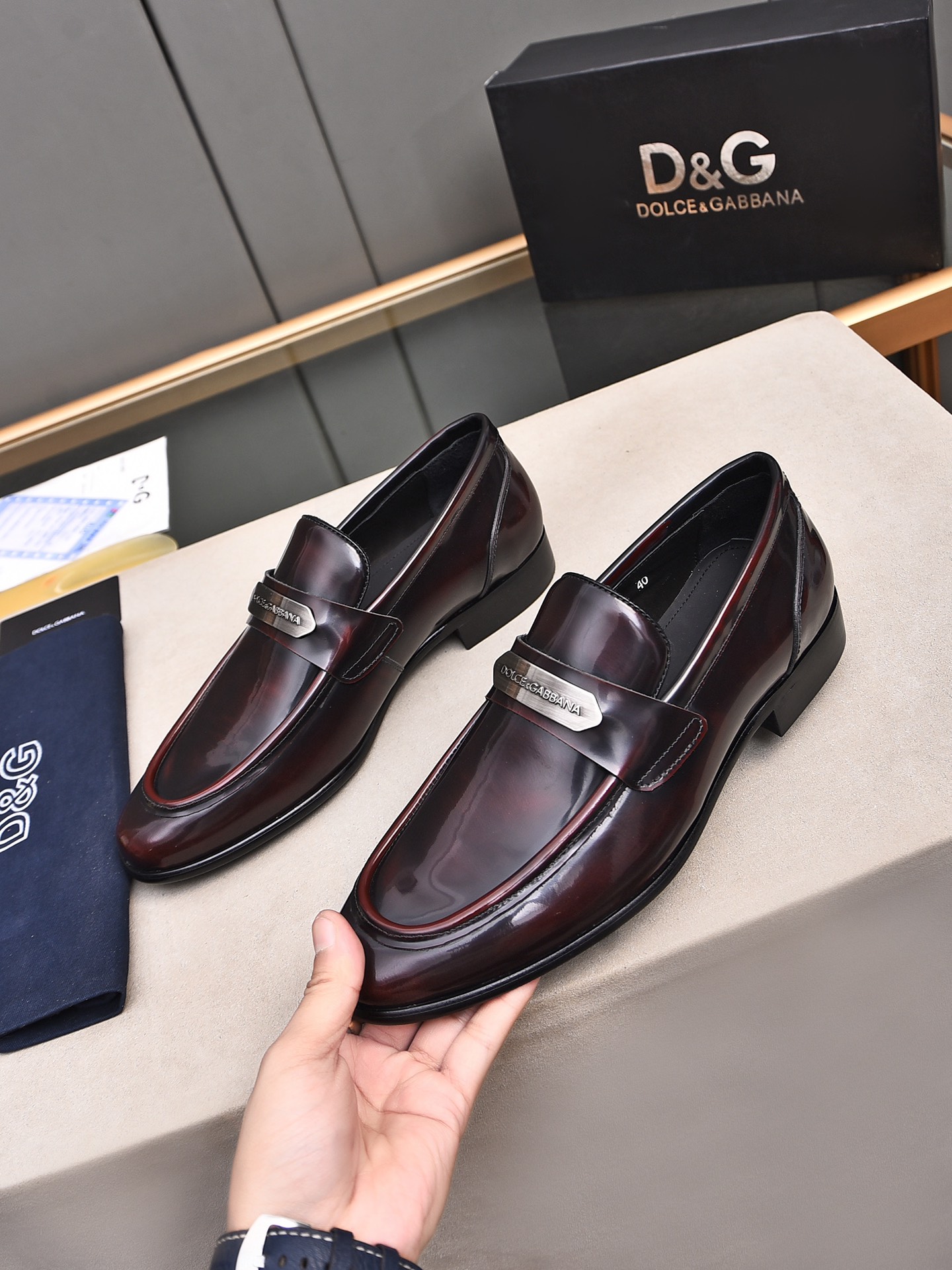 D&G men's leather shoes-71