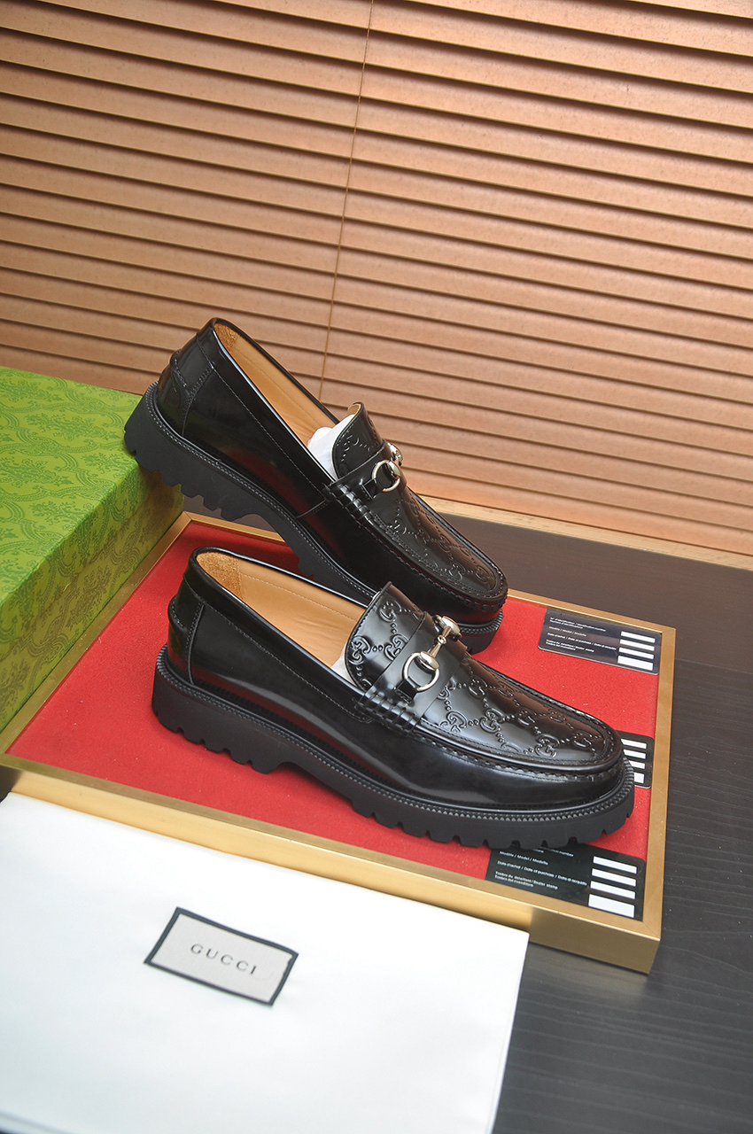 Gucci men's leather shoes-49