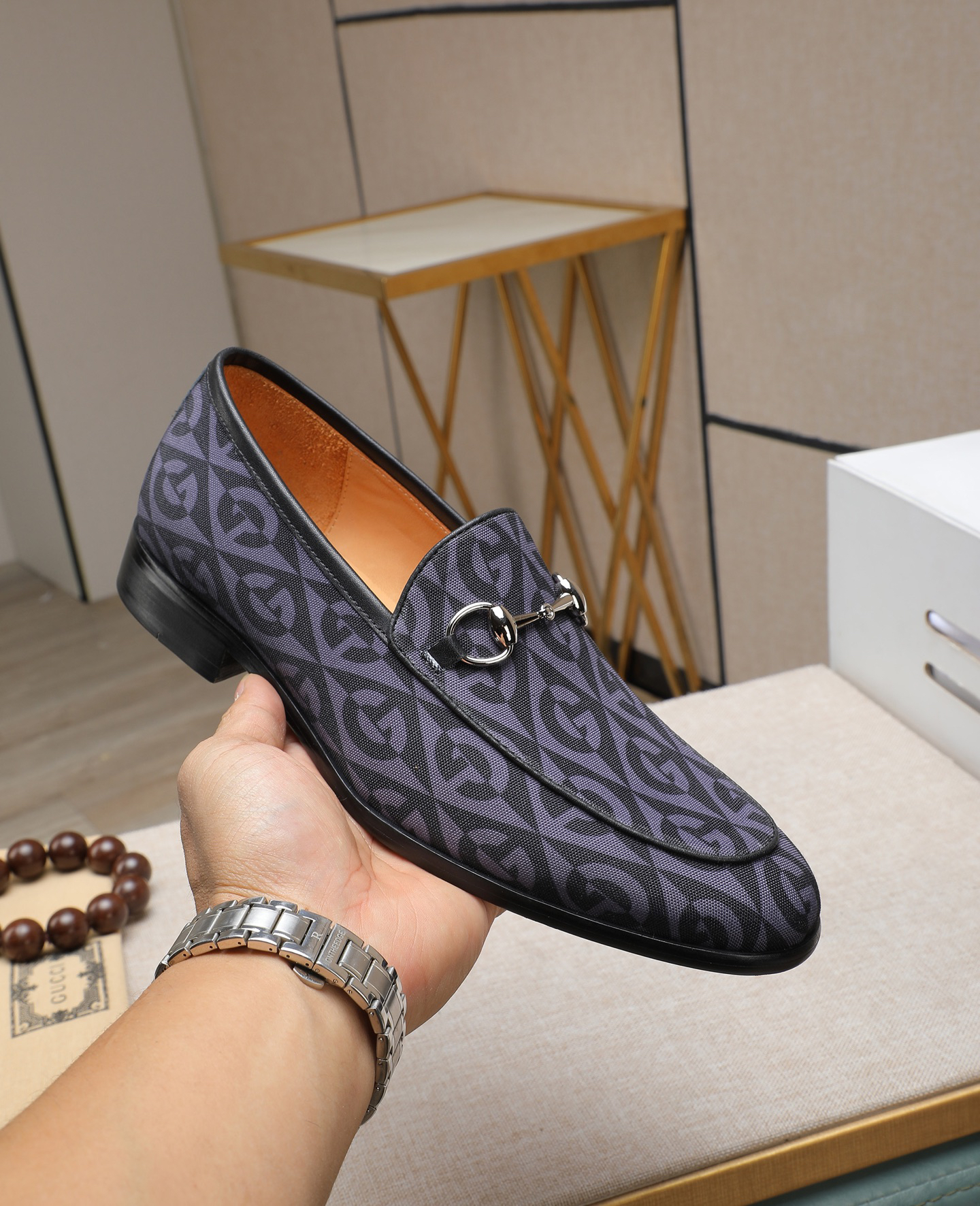 Gucci men's leather shoes-130