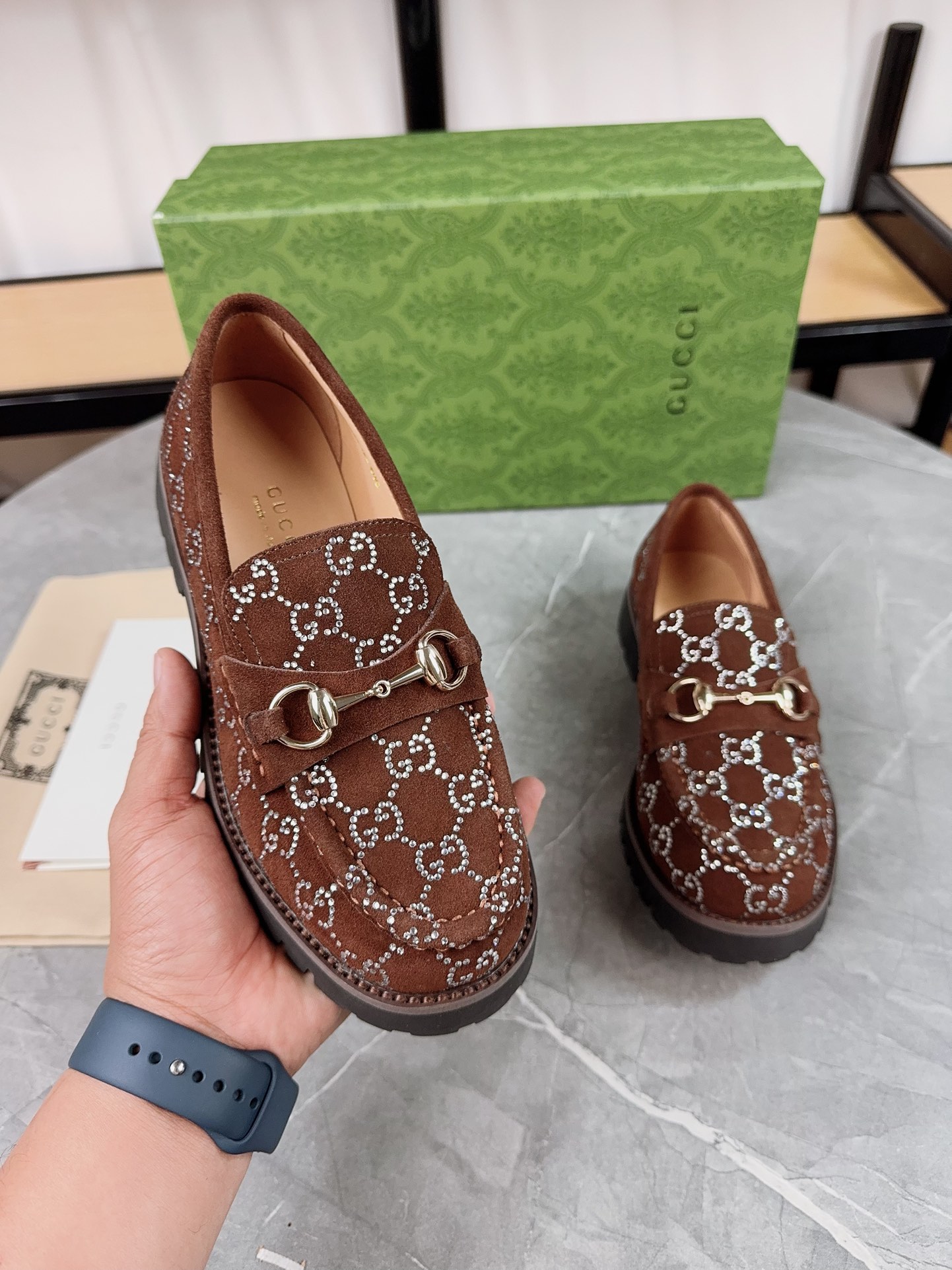 Gucci women's leather shoes-117