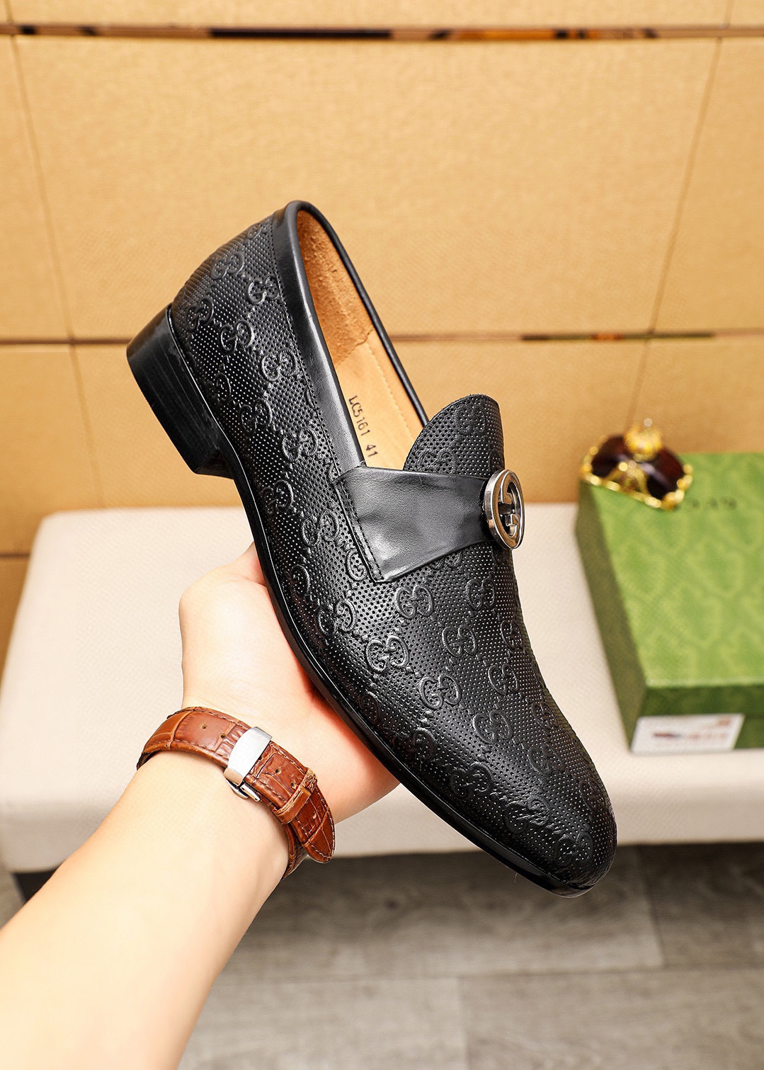 Gucci men's leather shoes-85