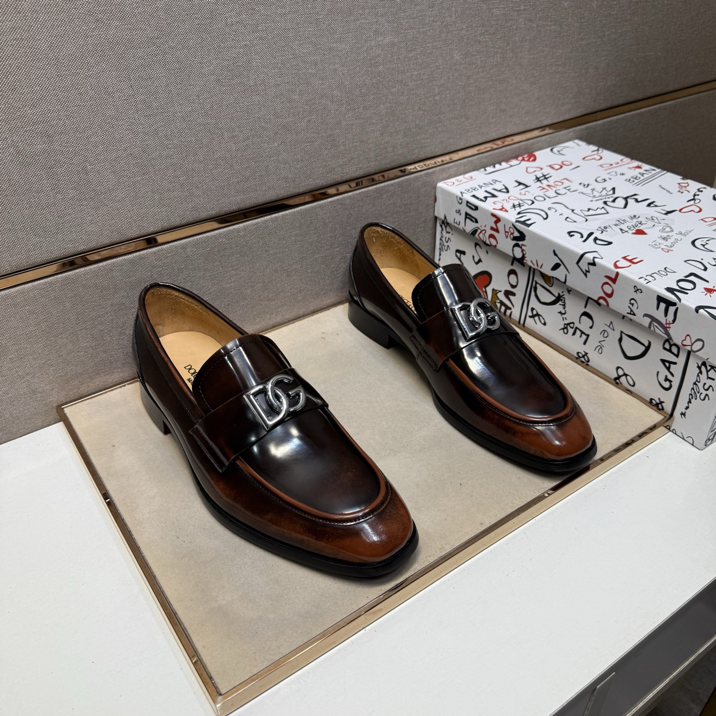 D&G men's leather shoes-103