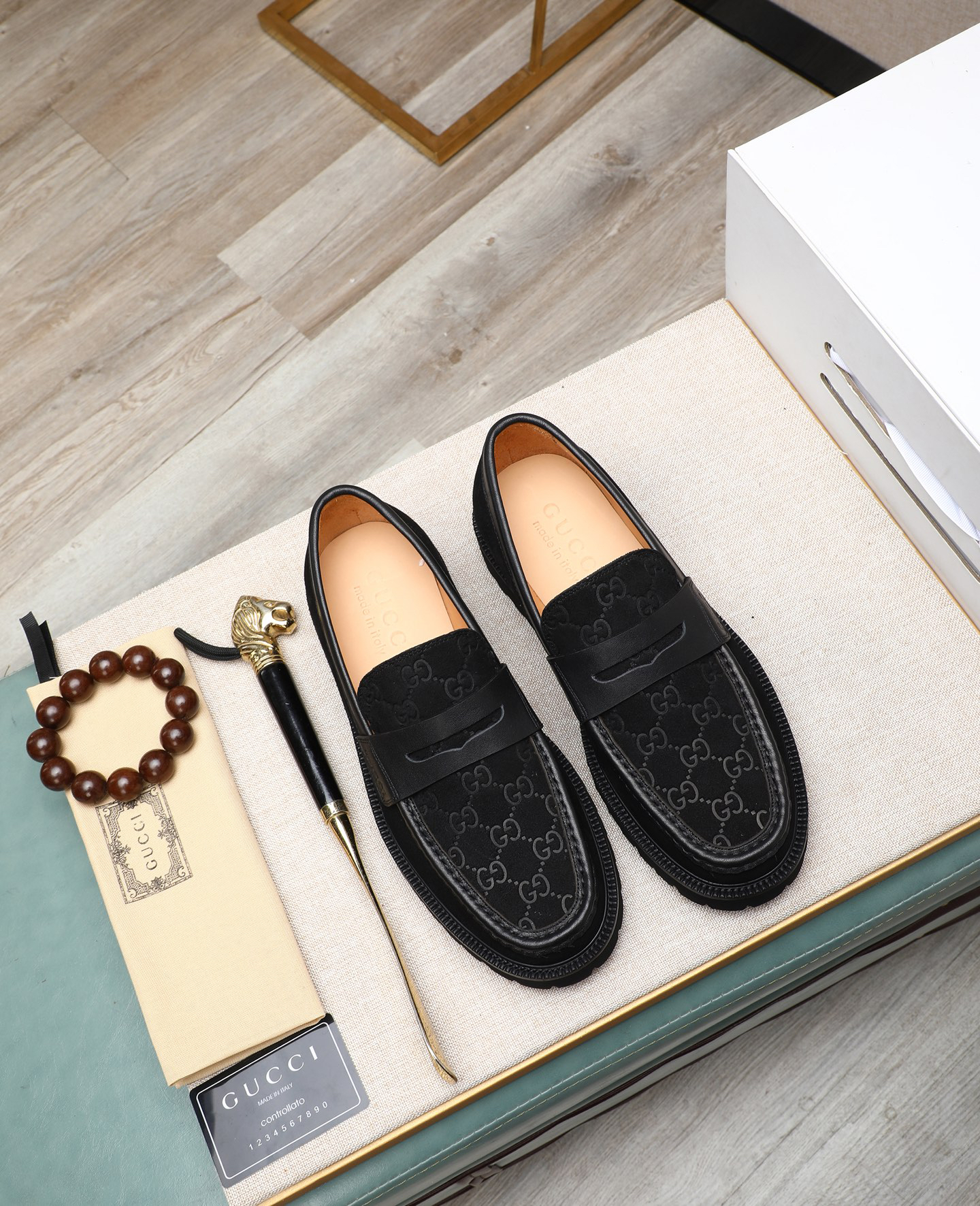 Gucci men's leather shoes-57