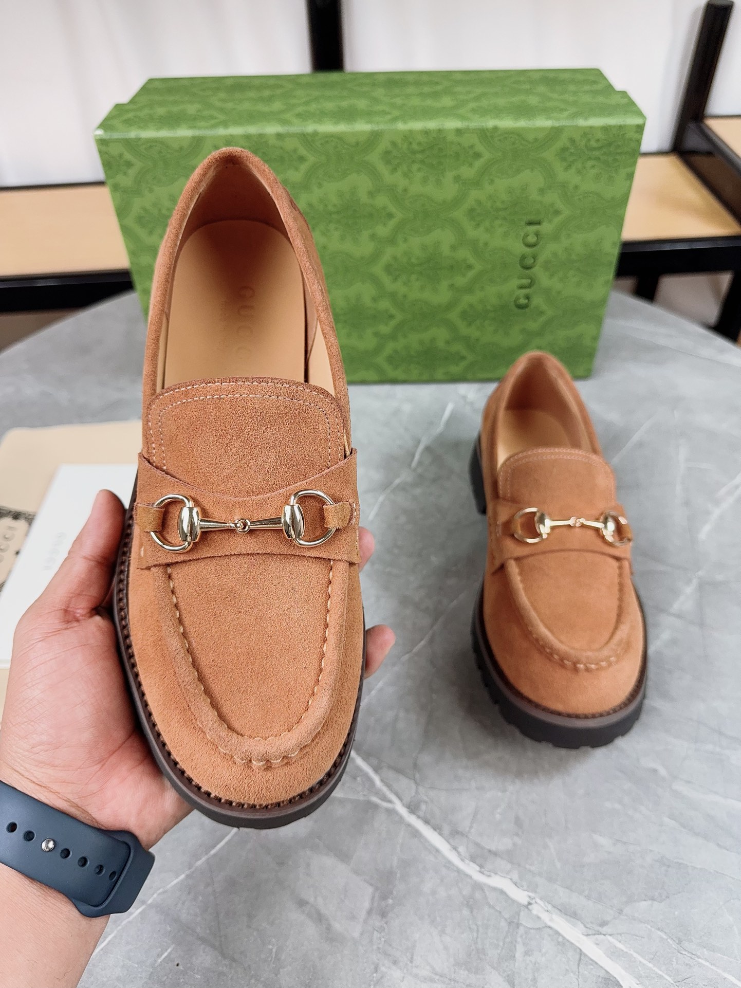 Gucci women's leather shoes-115