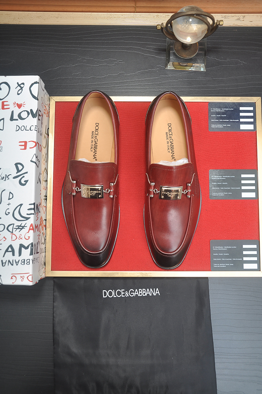 D&G men's leather shoes-1