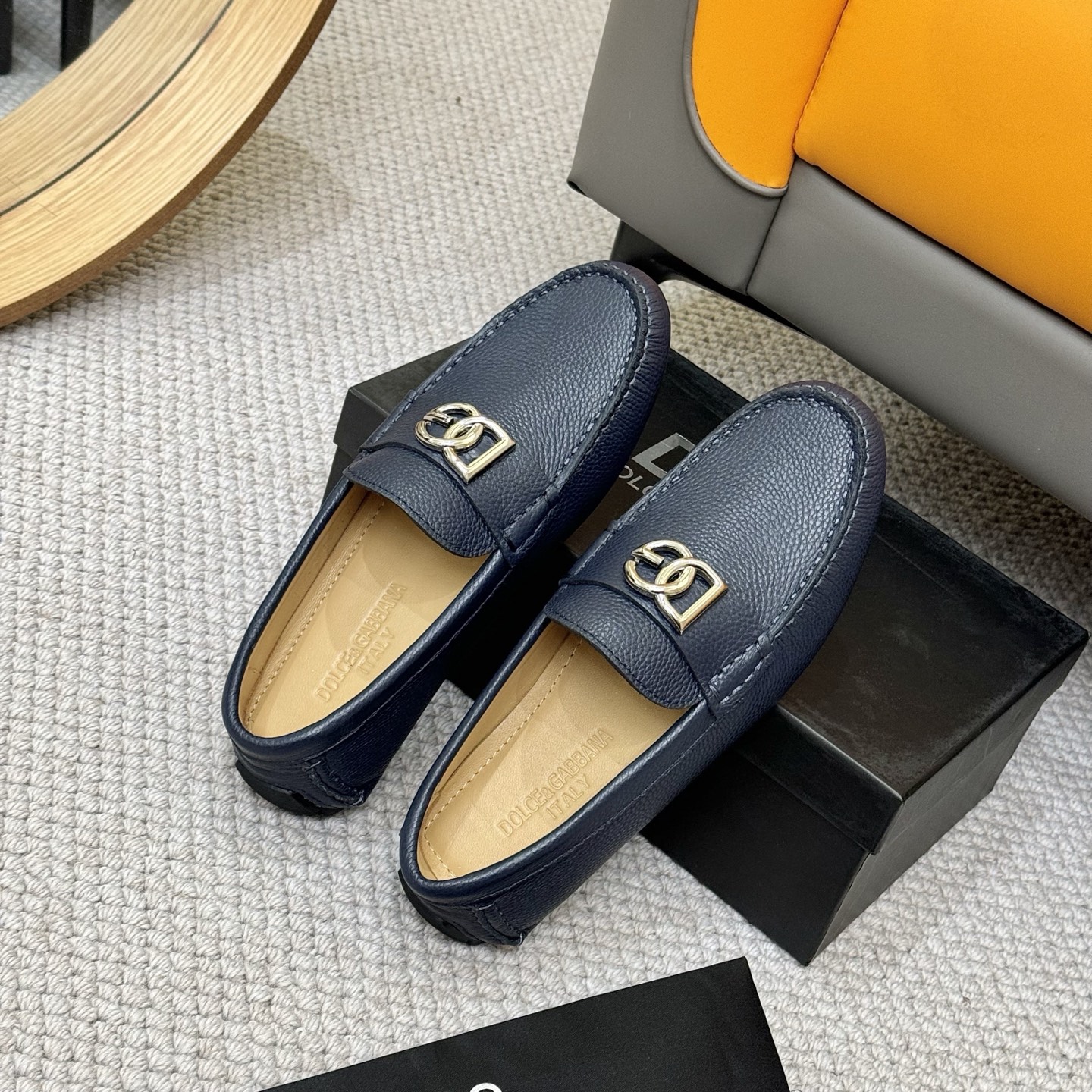 D&G men's leather shoes-76