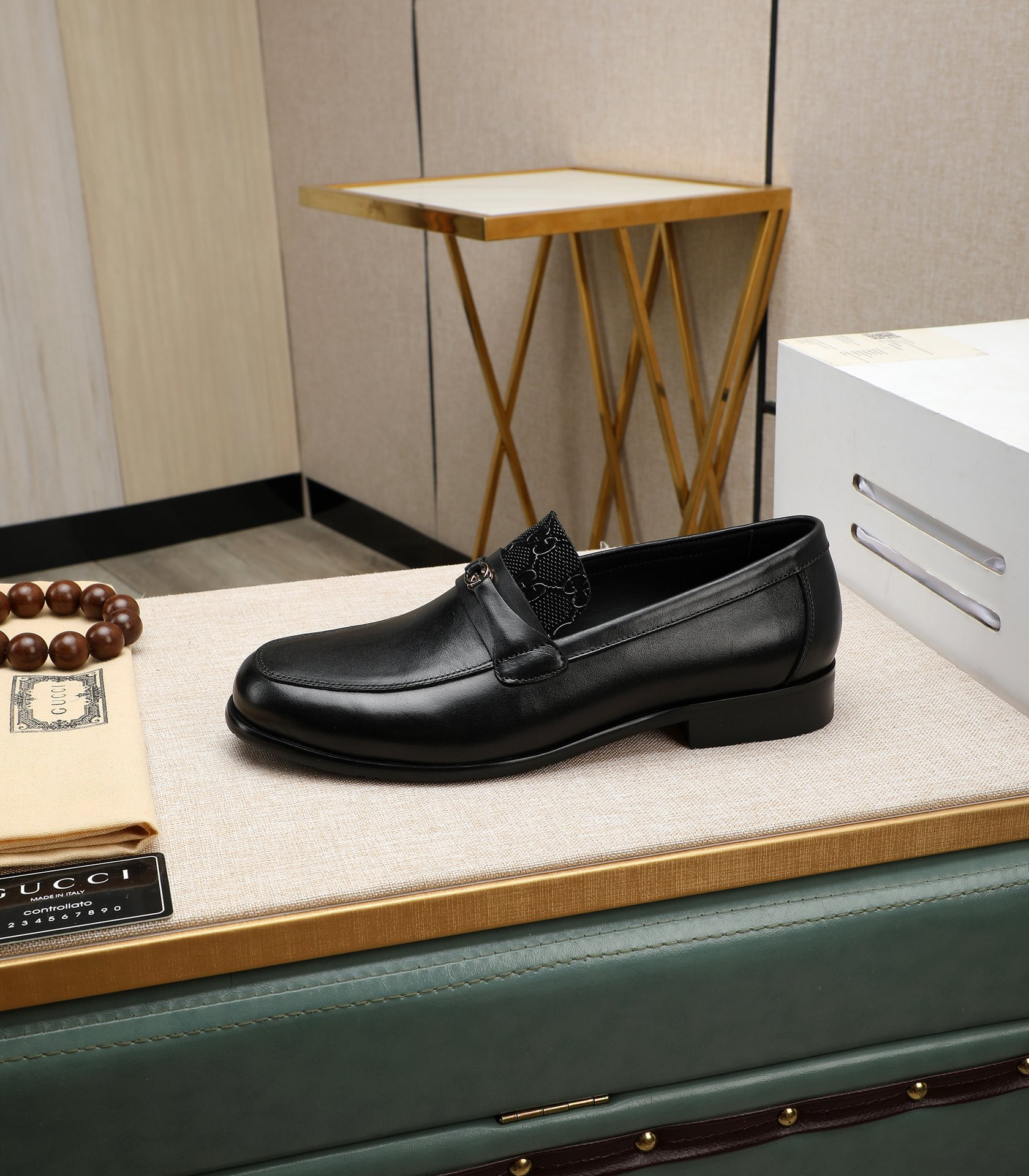 Gucci men's leather shoes-10