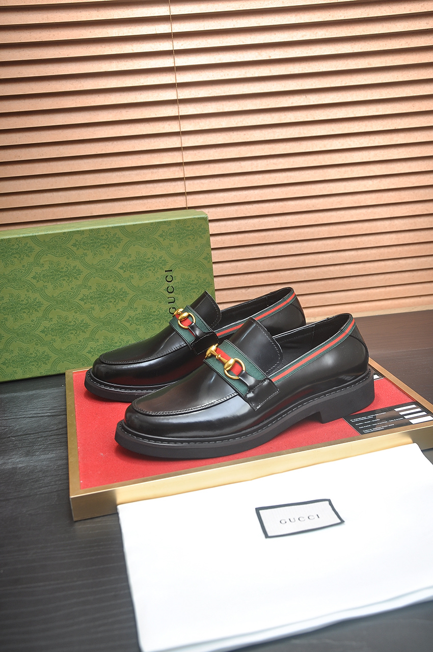 Gucci men's leather shoes-94