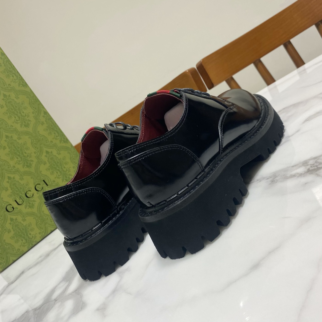 Gucci women's leather shoes-2