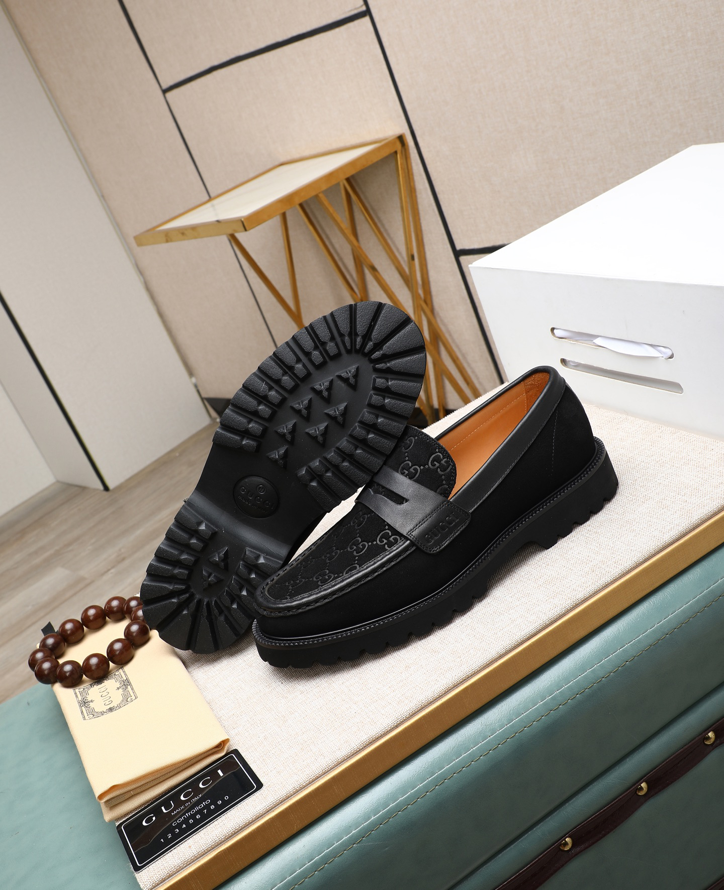 Gucci men's leather shoes-57