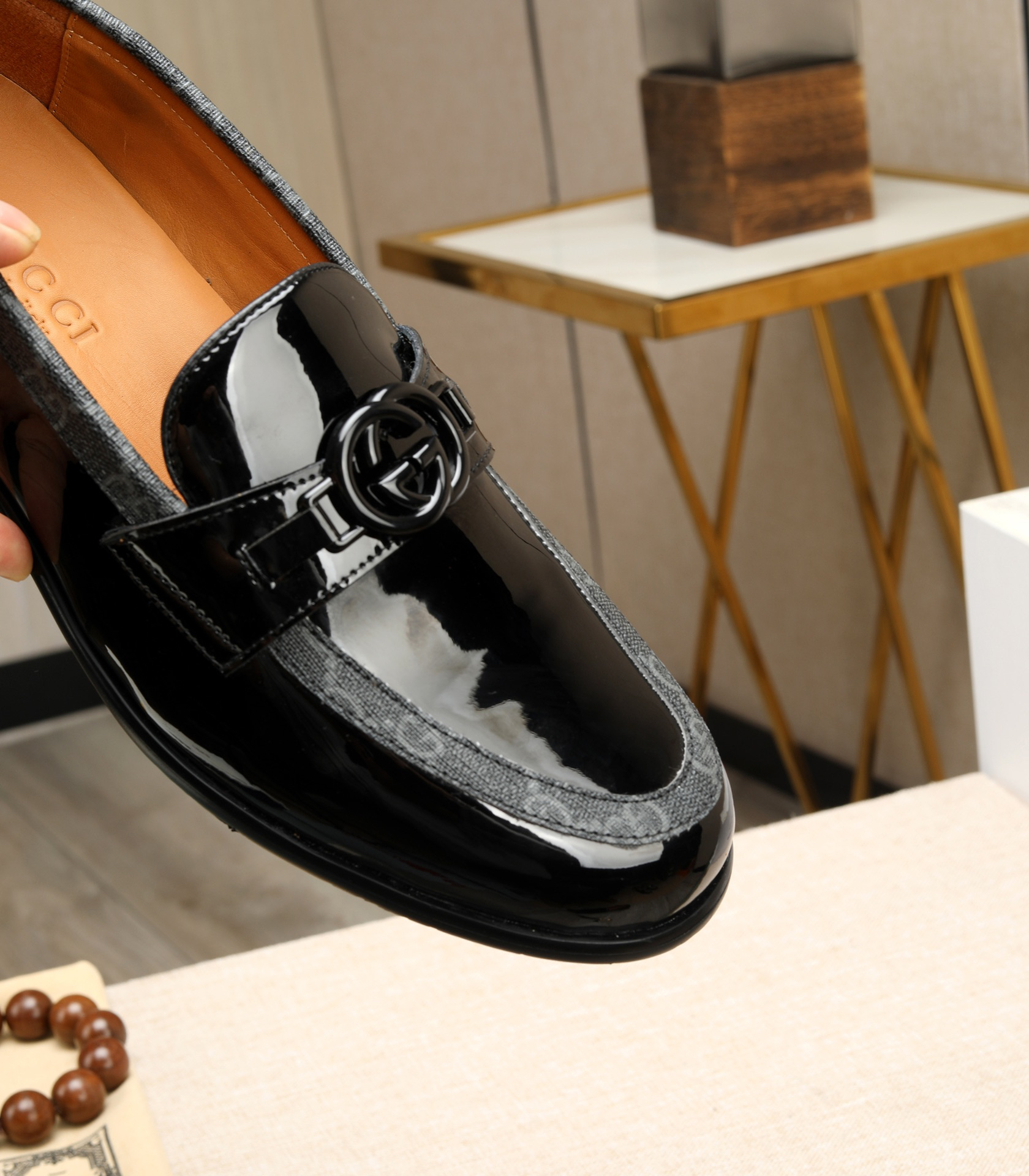 Gucci men's leather shoes-7