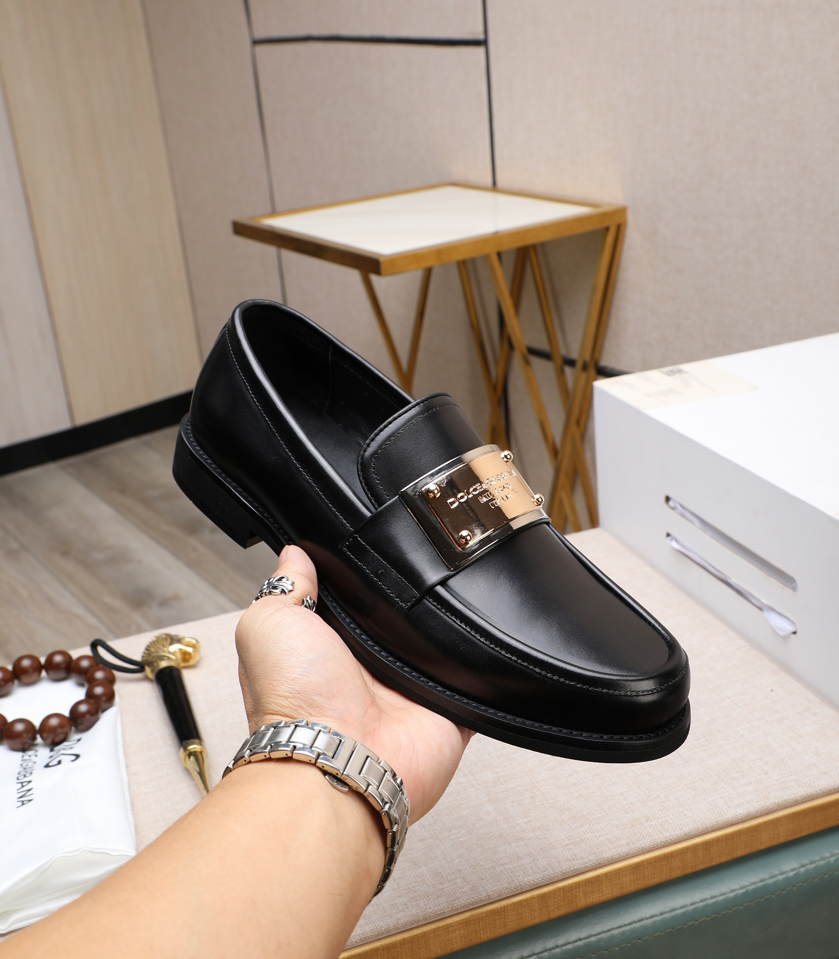 D&G men's leather shoes-7