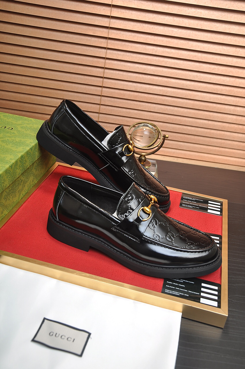 Gucci men's leather shoes-67