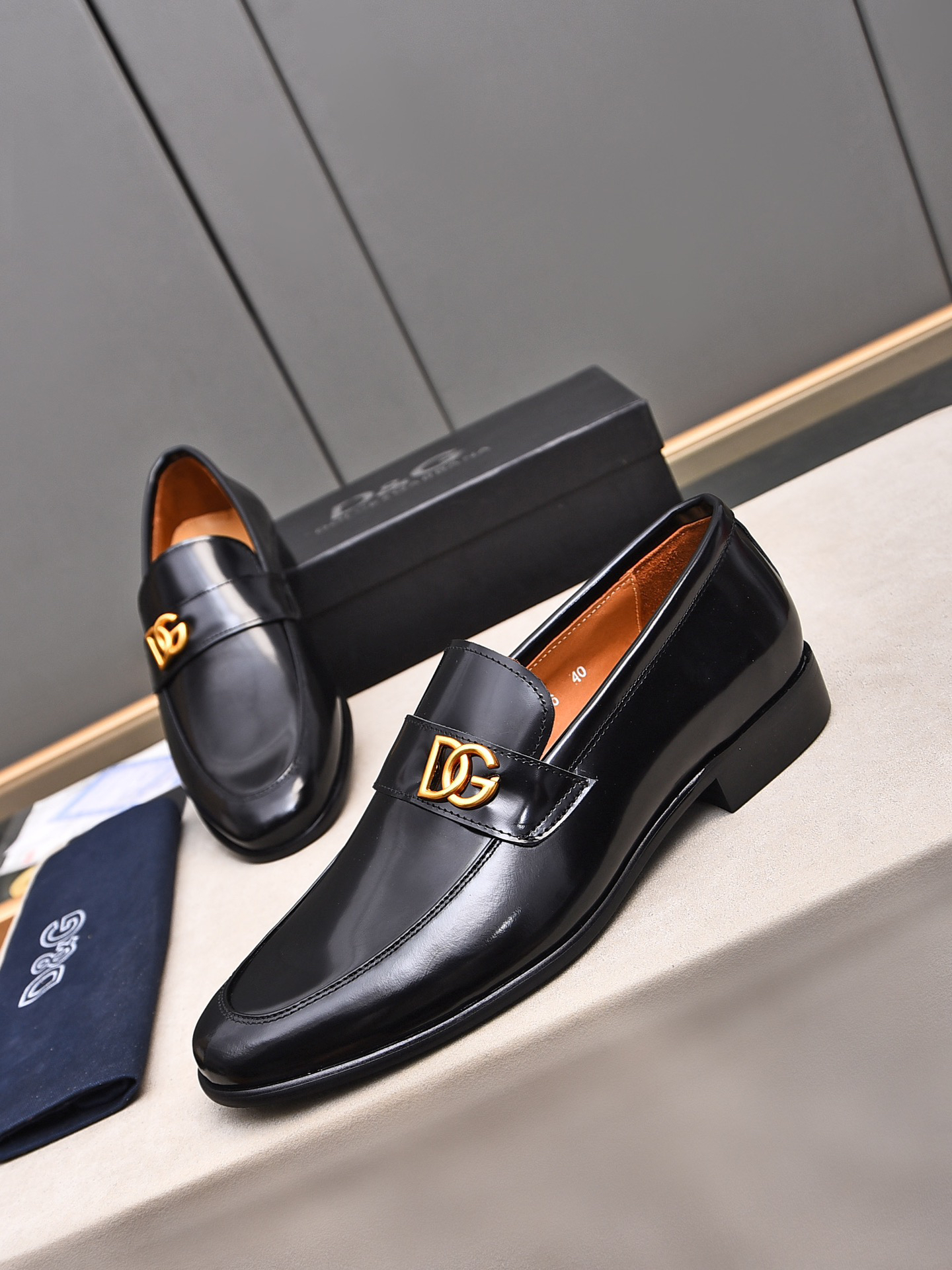 D&G men's leather shoes-66