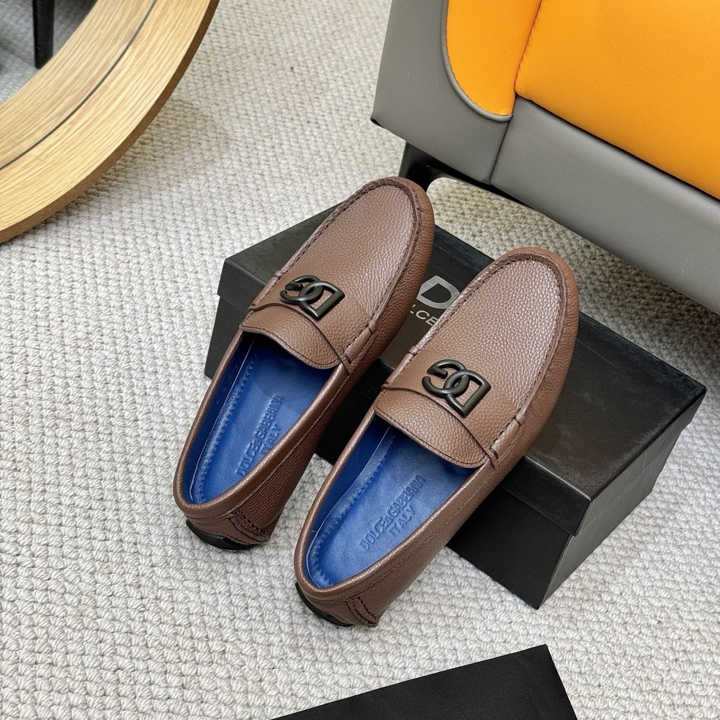 D&G men's leather shoes-86