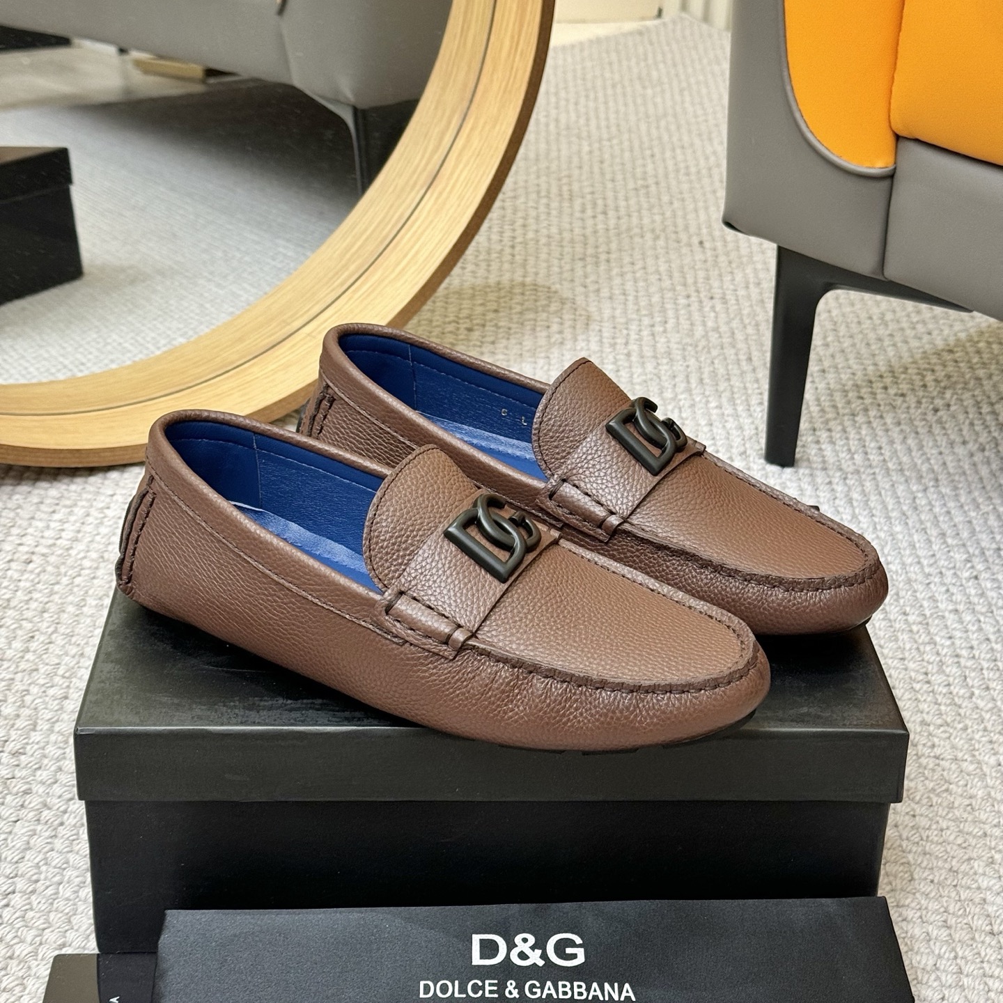 D&G men's leather shoes-86