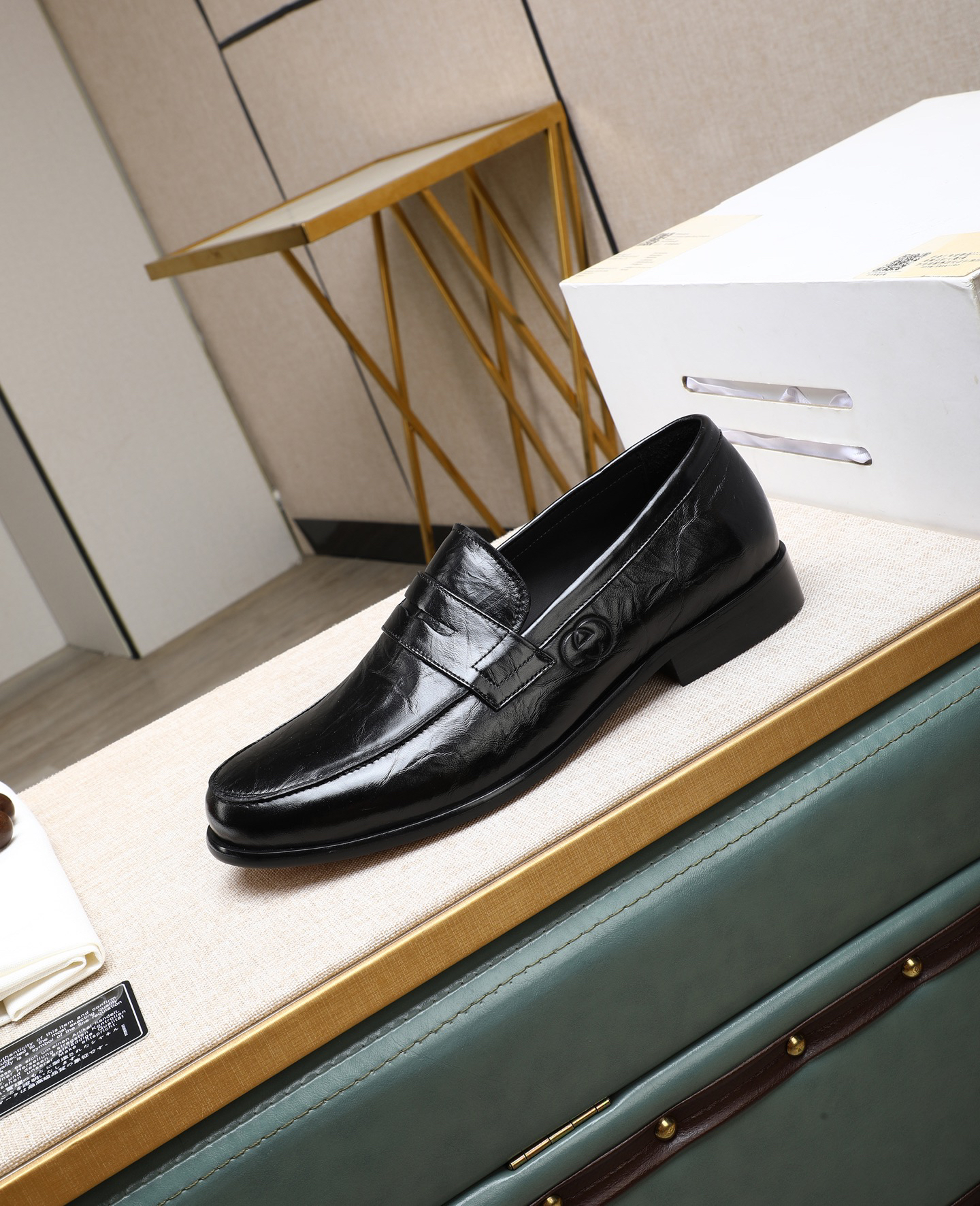 Gucci men's leather shoes-4