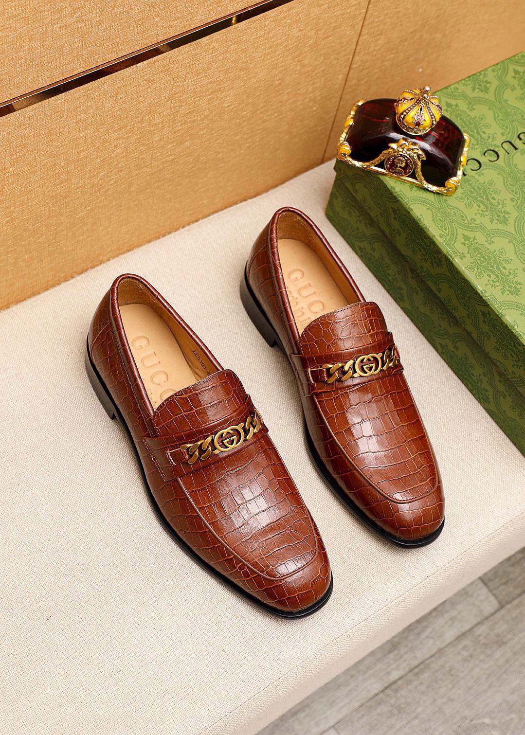 Gucci men's leather shoes-77