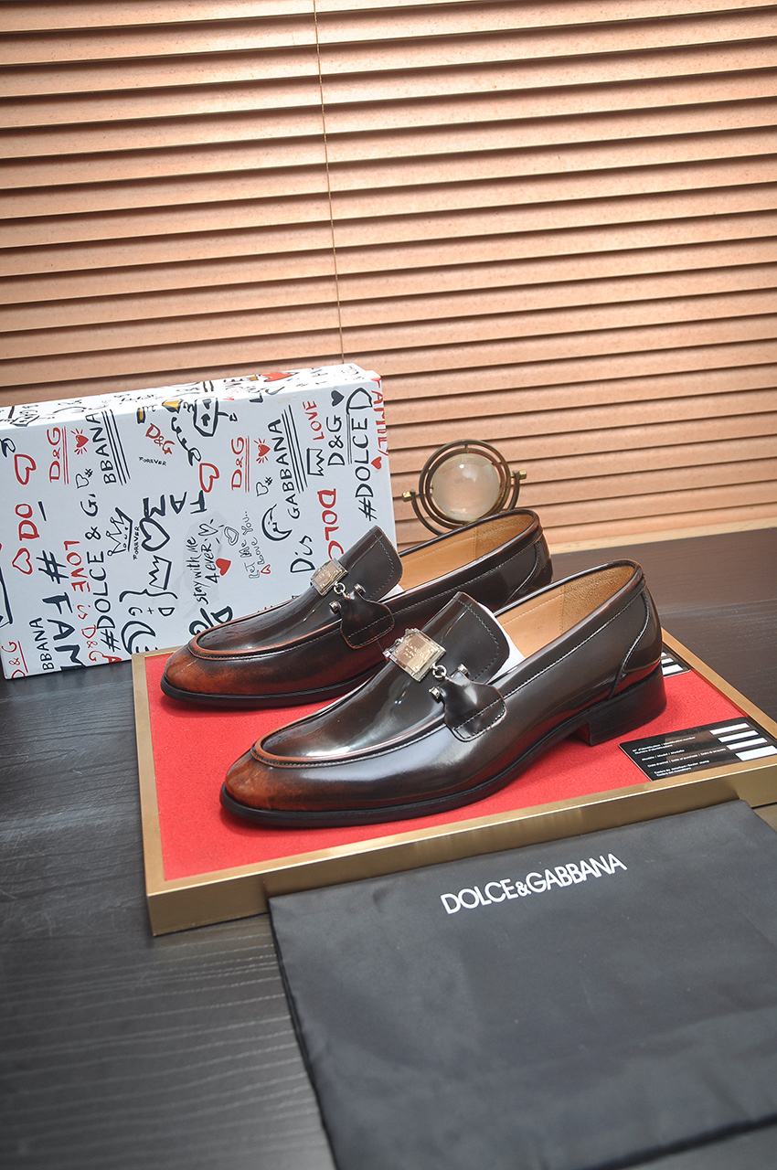 D&G men's leather shoes-79