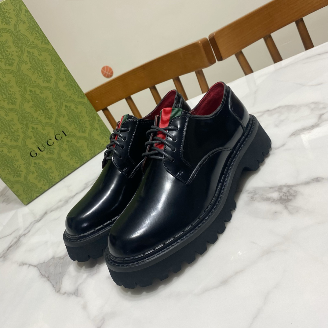 Gucci women's leather shoes-2