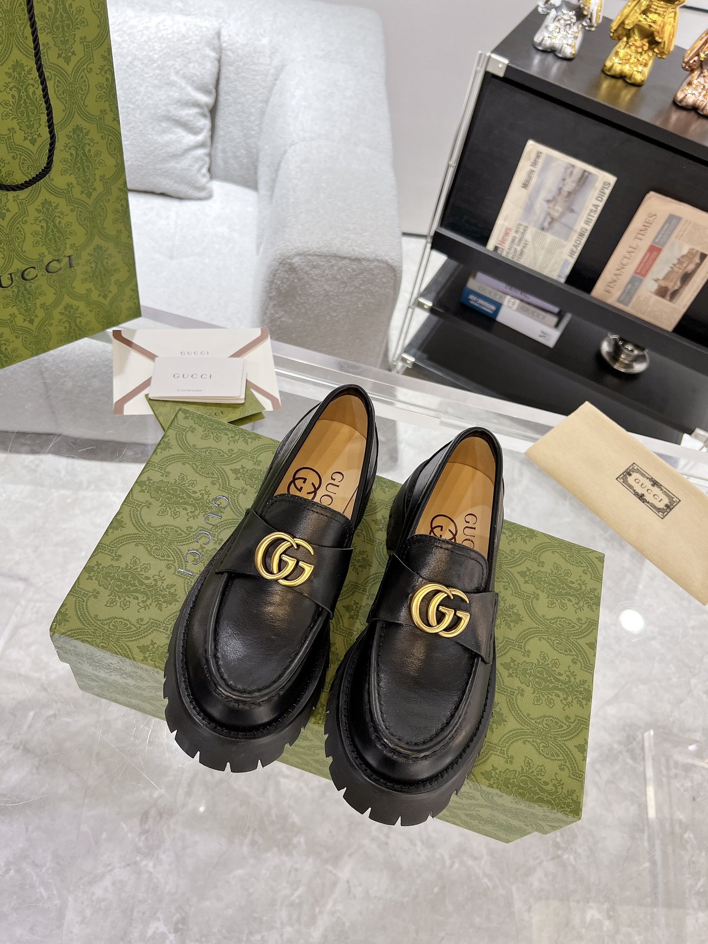 Gucci women's leather shoes-72