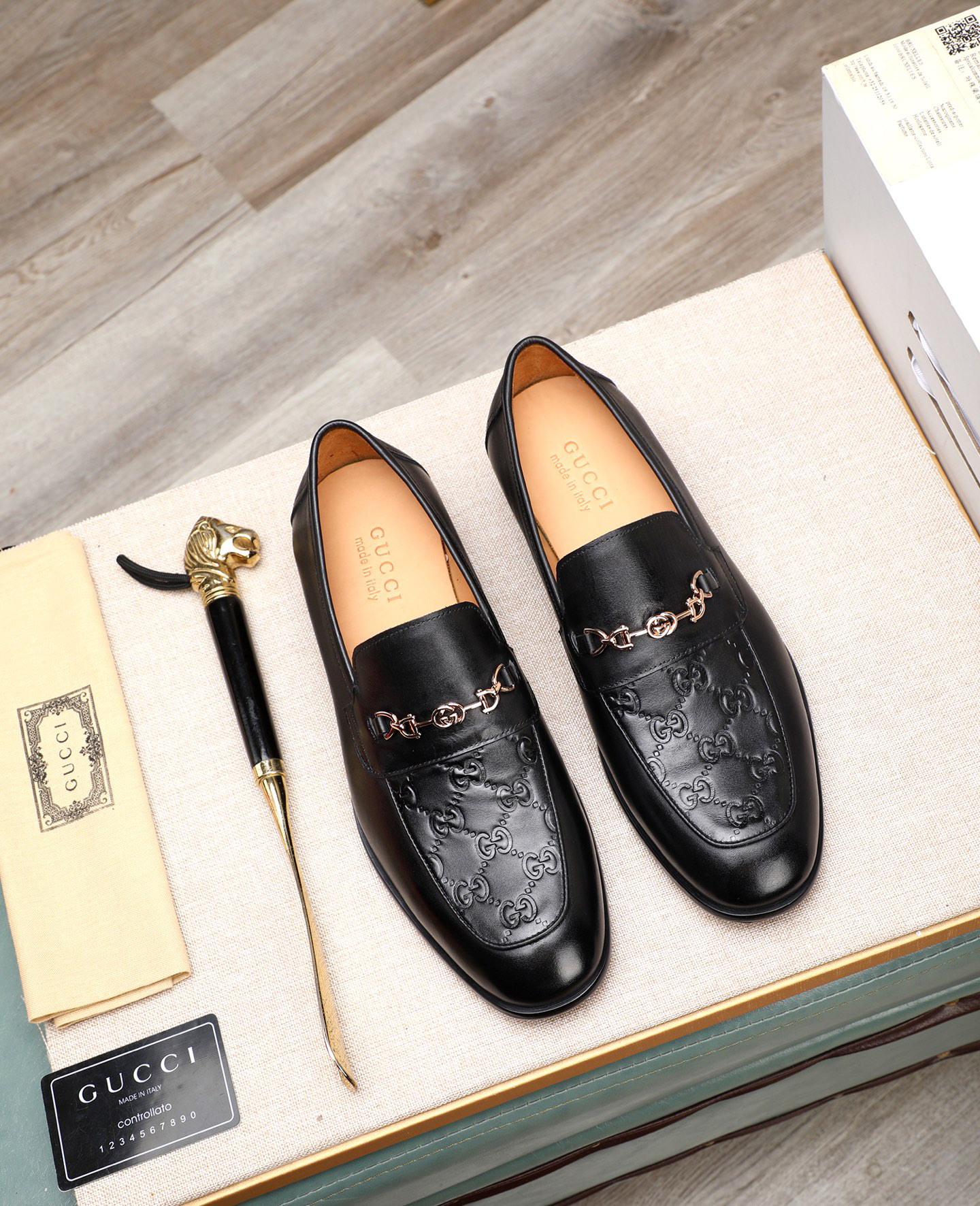 Gucci men's leather shoes-18