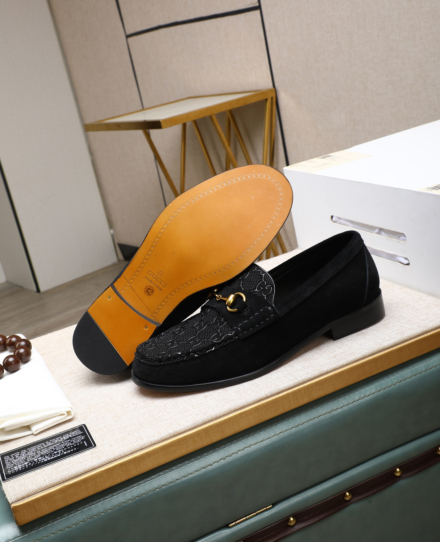 Gucci men's leather shoes-6