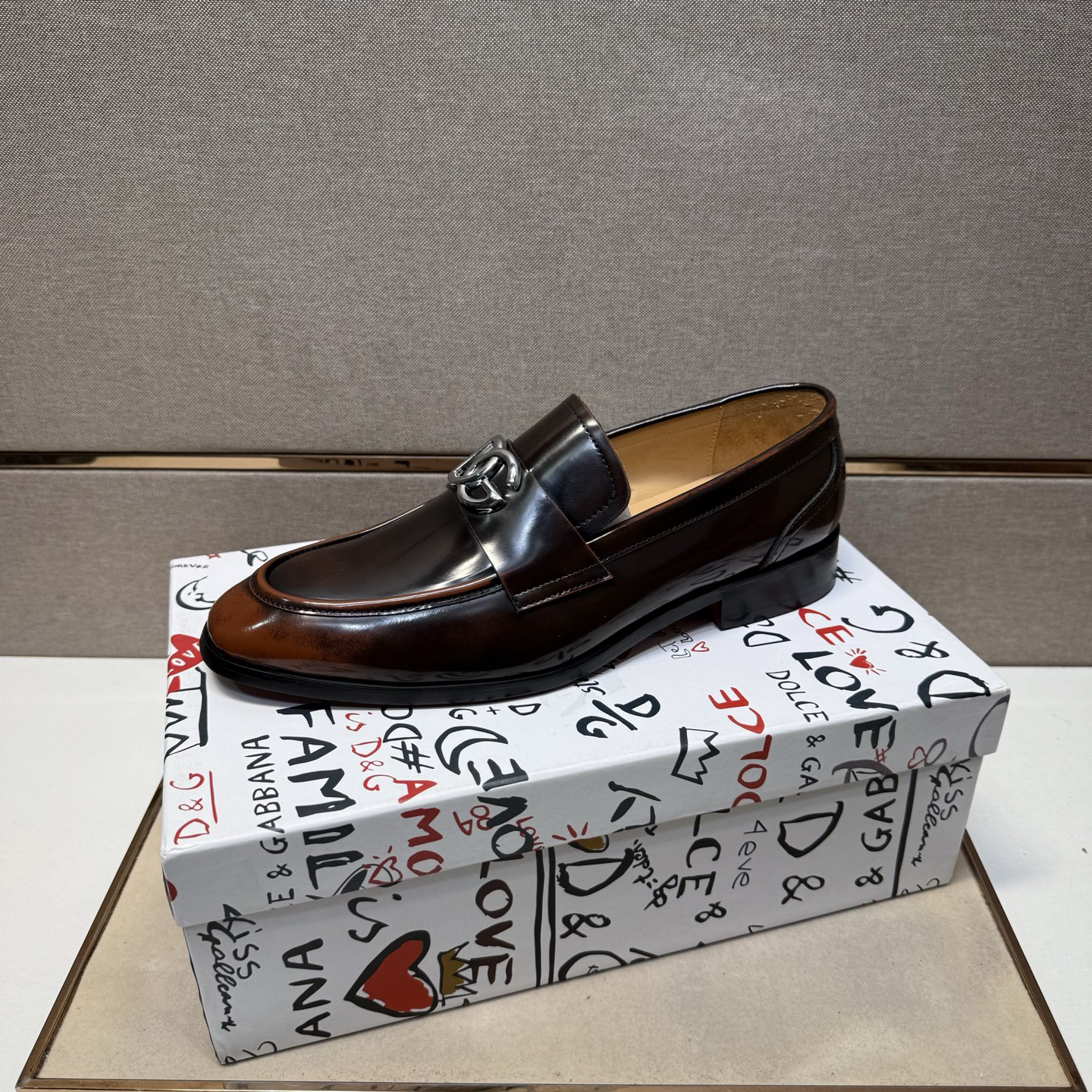 D&G men's leather shoes-103