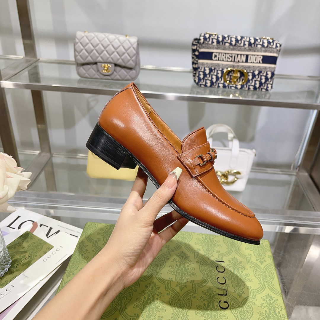 Gucci women's leather shoes-25