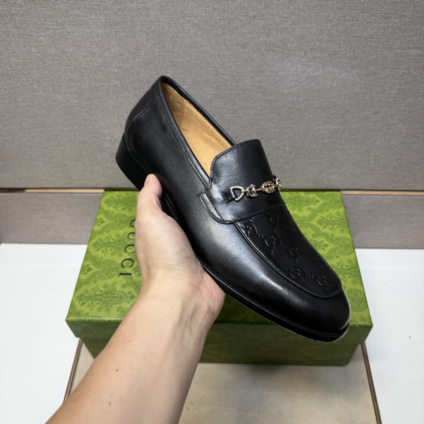 Gucci men's leather shoes-13