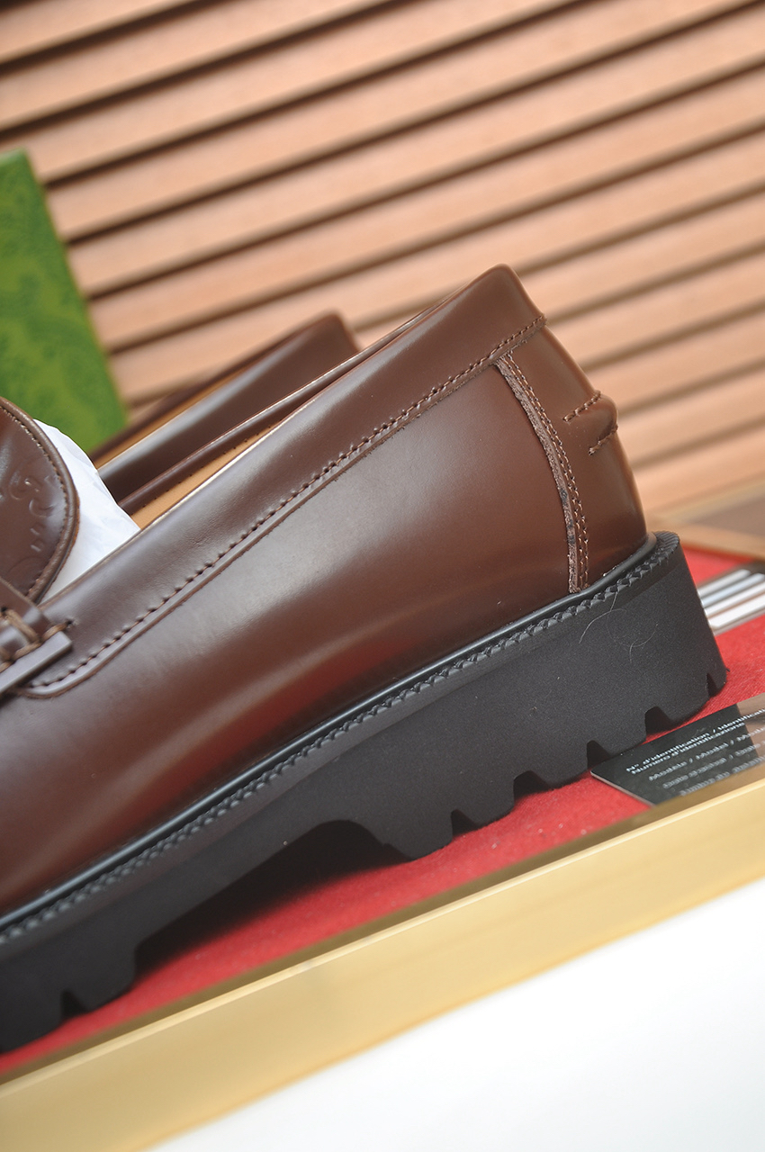 Gucci men's leather shoes-25