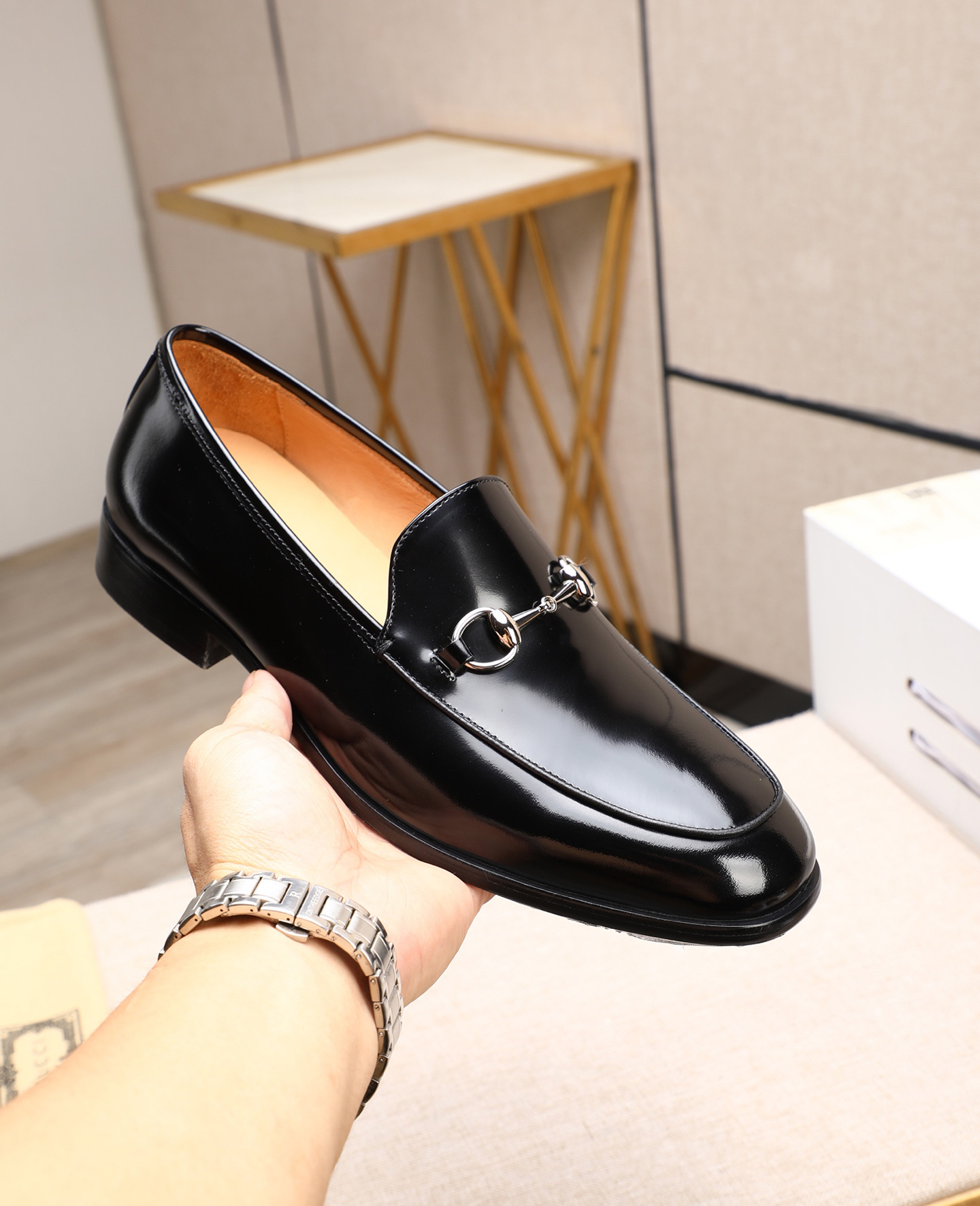 Gucci men's leather shoes-96