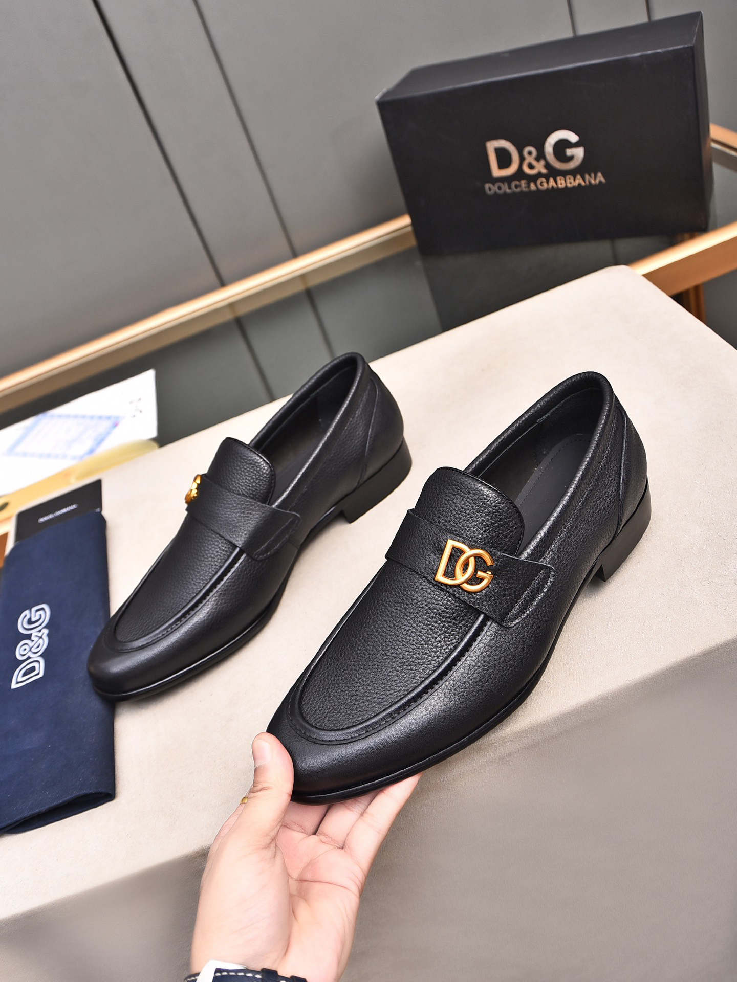 D&G men's leather shoes-63
