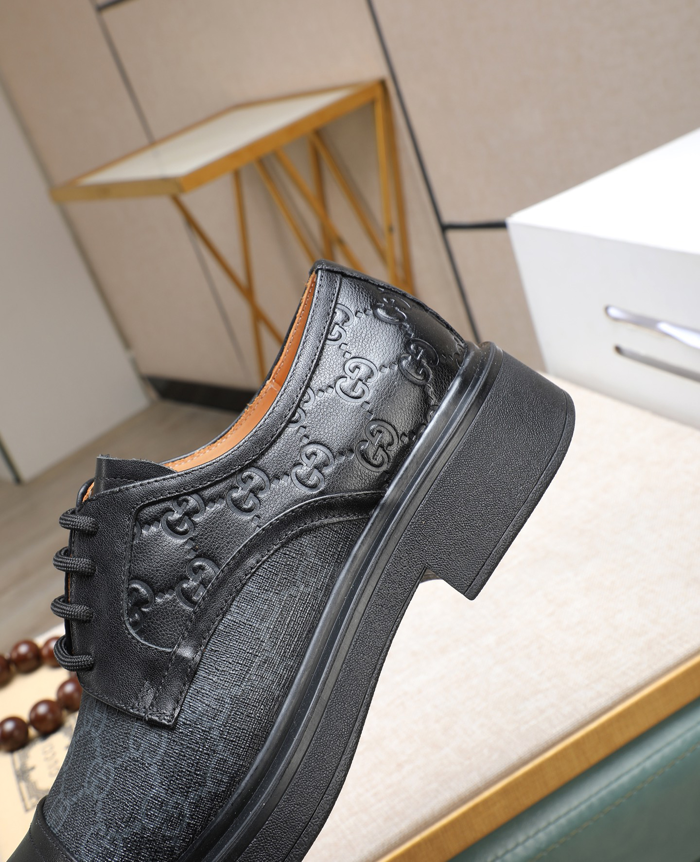 Gucci men's leather shoes-56