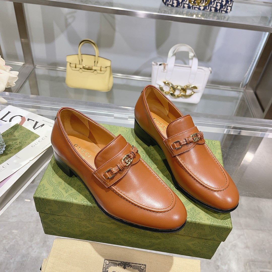 Gucci women's leather shoes-25