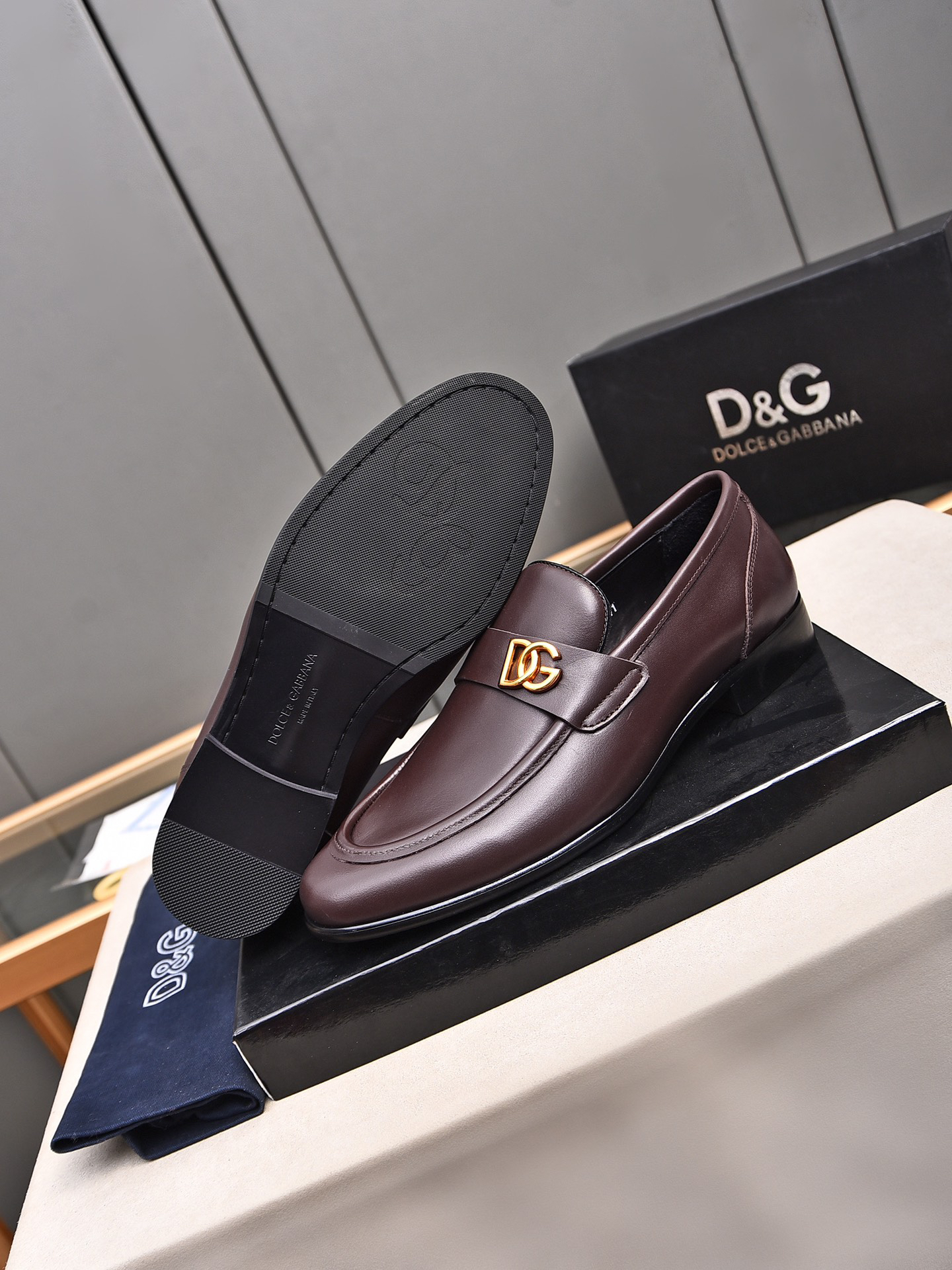 D&G men's leather shoes-62
