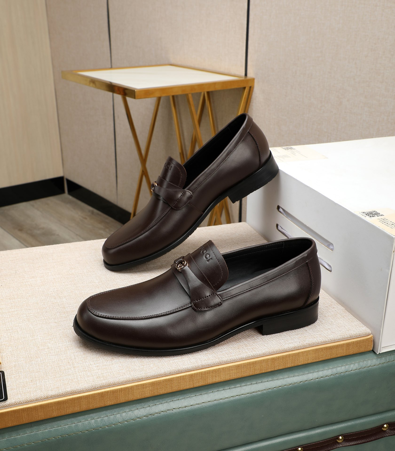 Gucci men's leather shoes-8