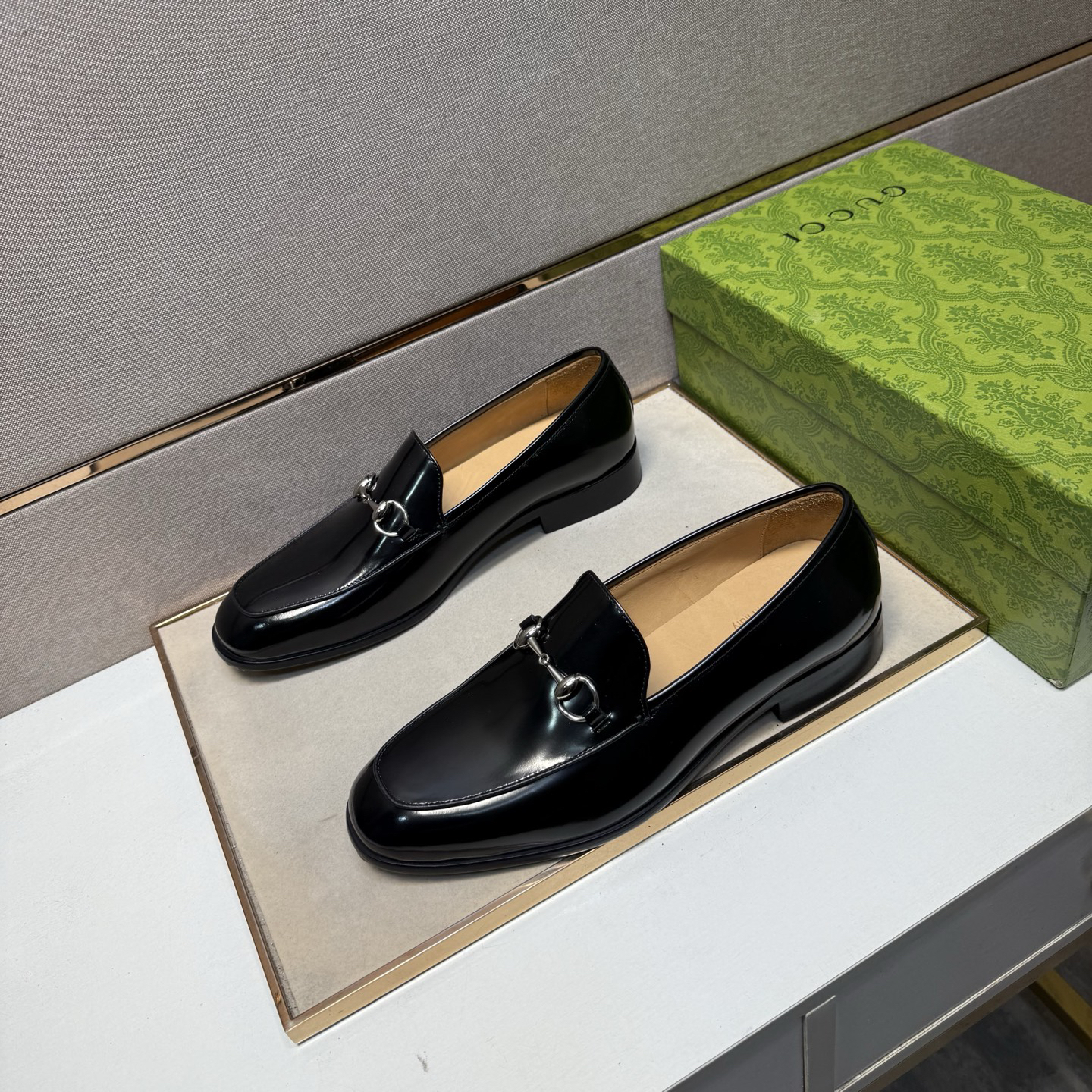 Gucci men's leather shoes-15