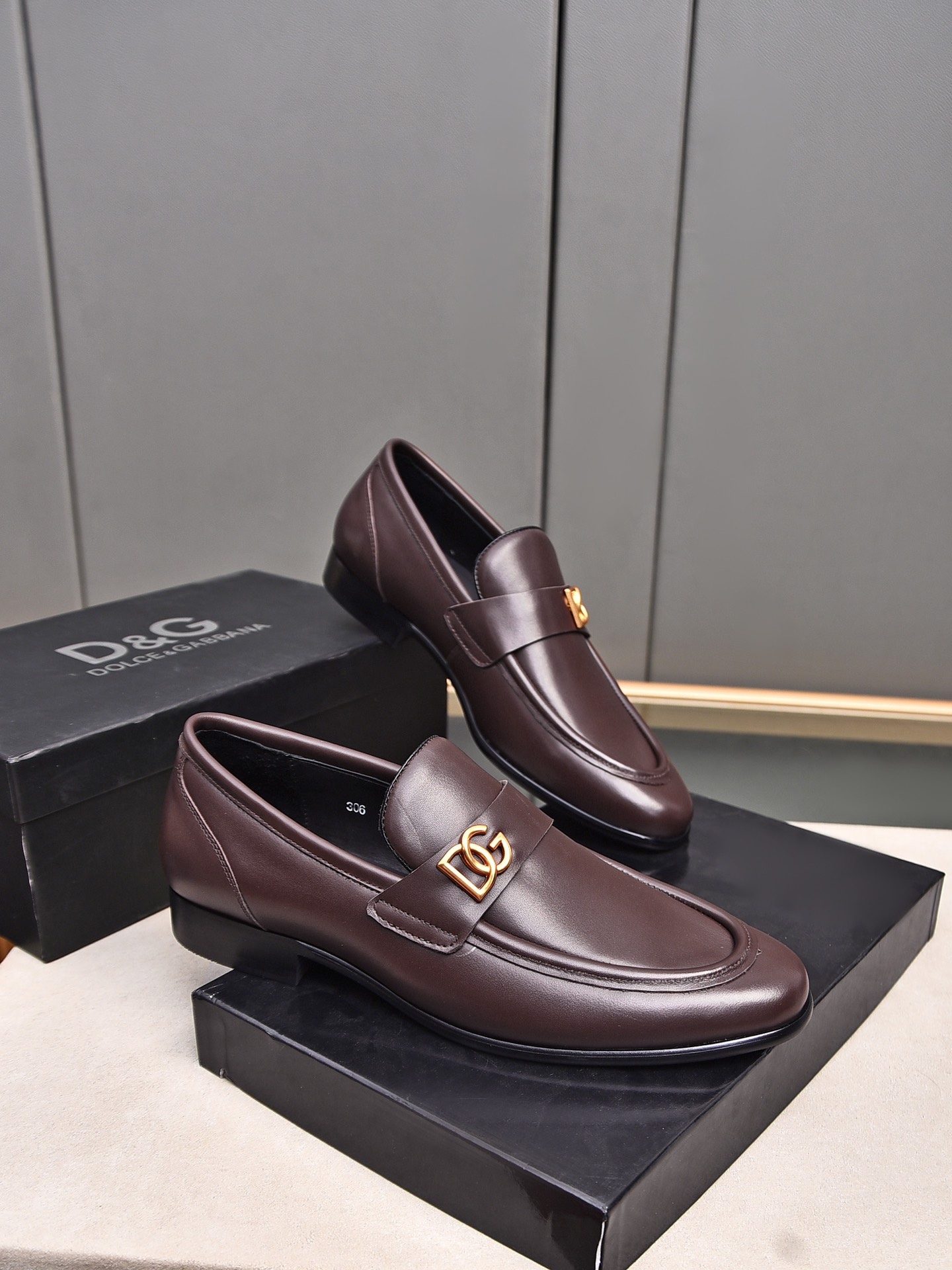 D&G men's leather shoes-17