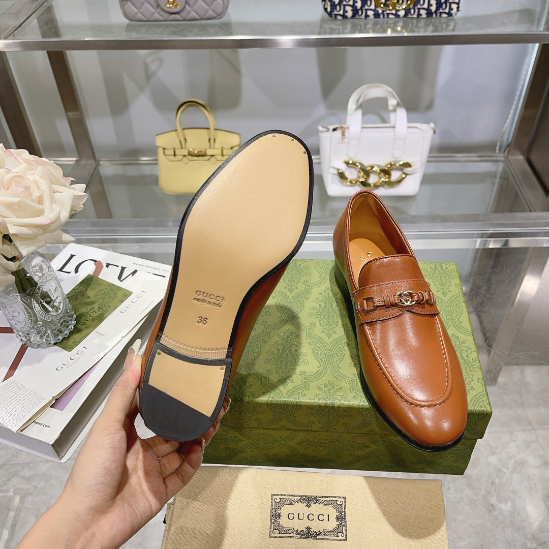 Gucci women's leather shoes-25