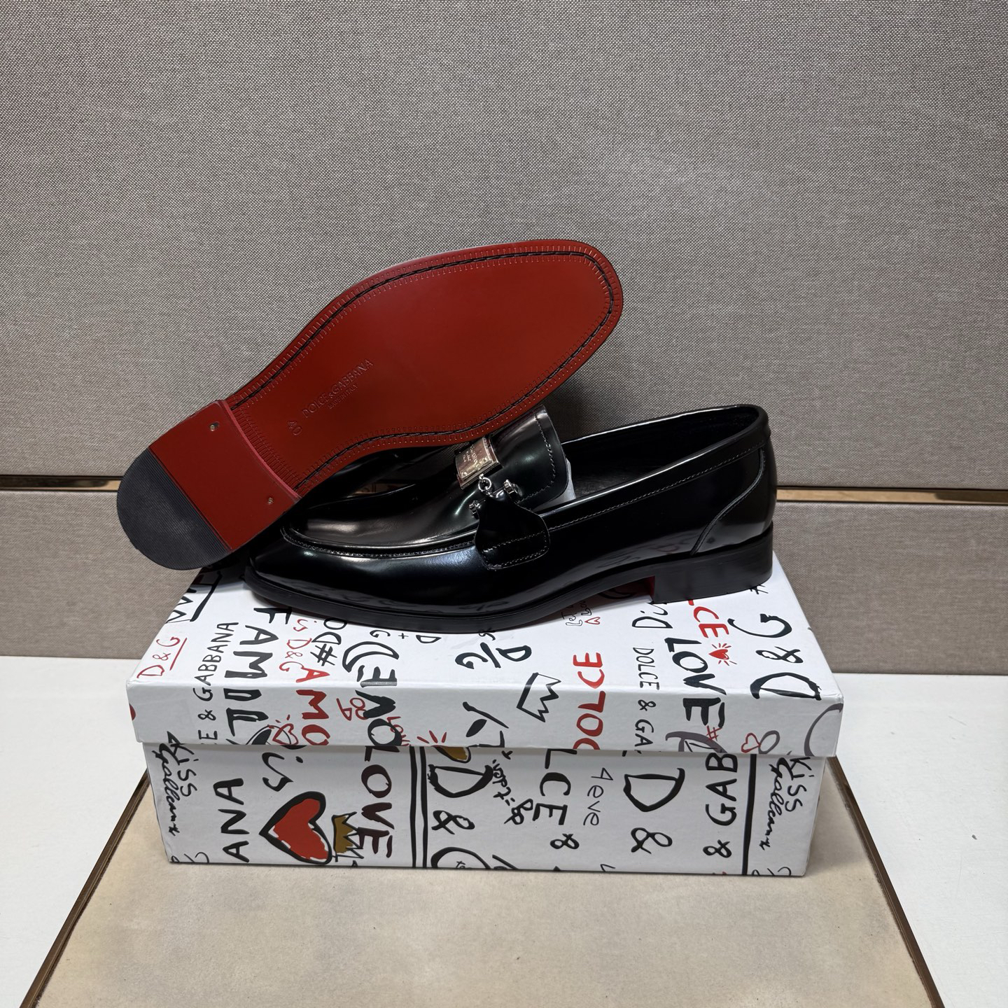 D&G men's leather shoes-89