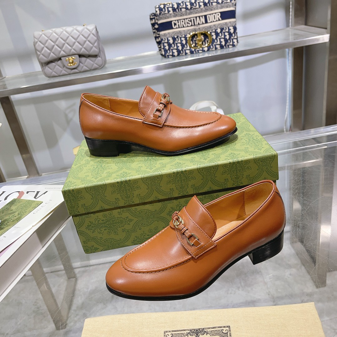 Gucci women's leather shoes-25